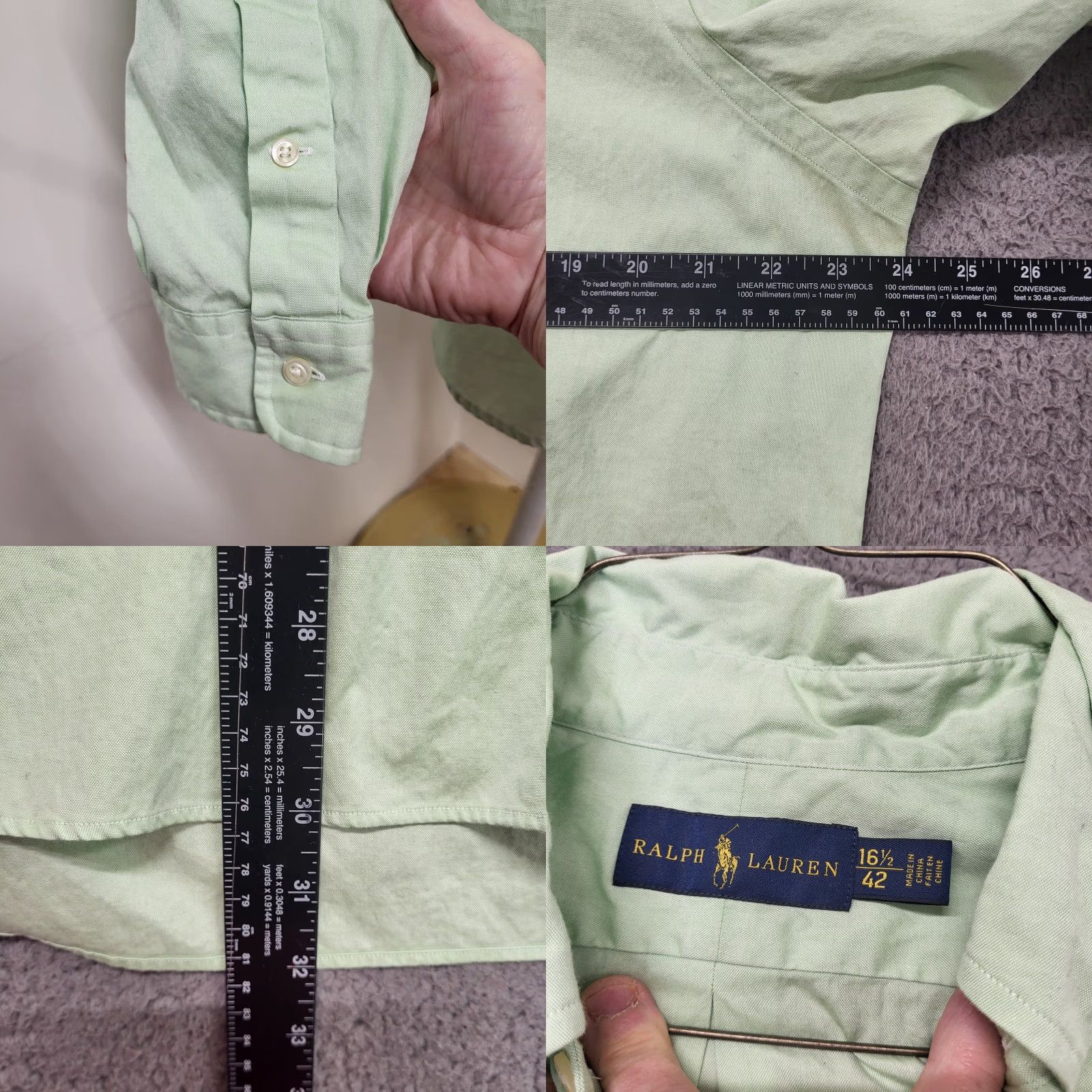 Ralph Lauren Ralph Lauren Shirt Mens 16 1/2 /42 Light Mint Green Long Sleeve Button-Down Pony Embroidered Classic Flex Size US L / EU 52-54 / 3 - 8 Thumbnail