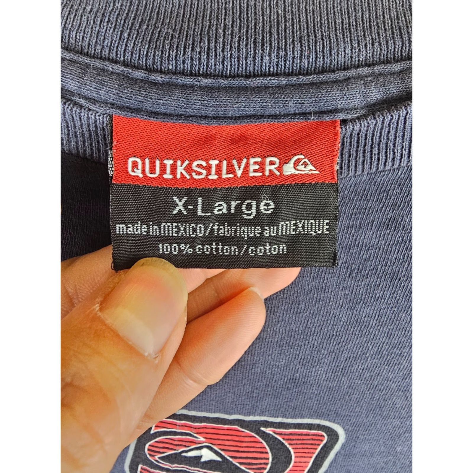 Quiksilver VINTAGE Quiksilver Surf Surfing Skate Long Sleeve T-Shirt XLARGE Mens Blue Slim 24 25 28 Inch 90s Size US XL / EU 56 / 4 - 5 Thumbnail