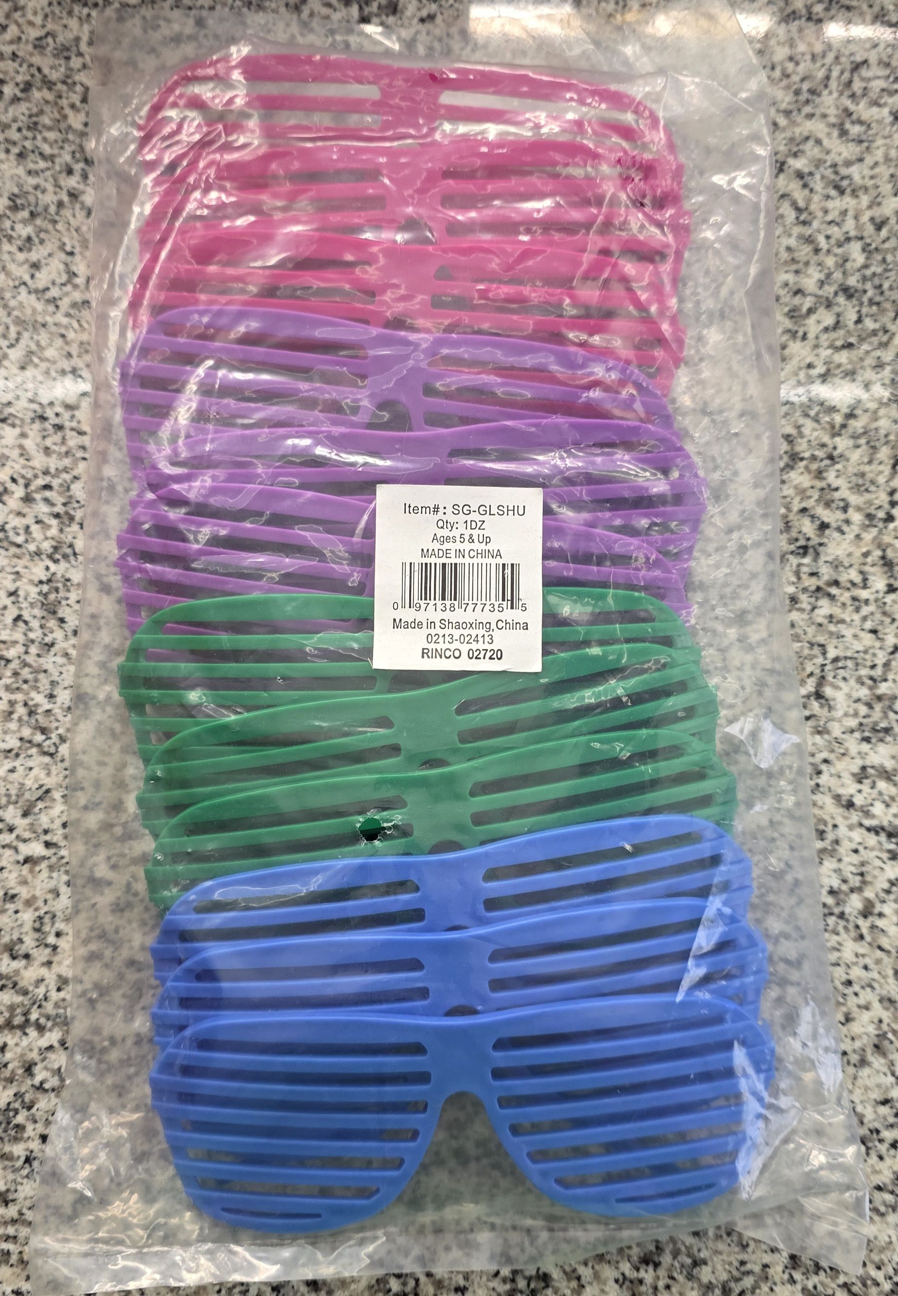 Other New 12-Pack SG-GLSHU Multicolor Party Shutter Sunglasses Size ONE SIZE - 1 Thumbnail