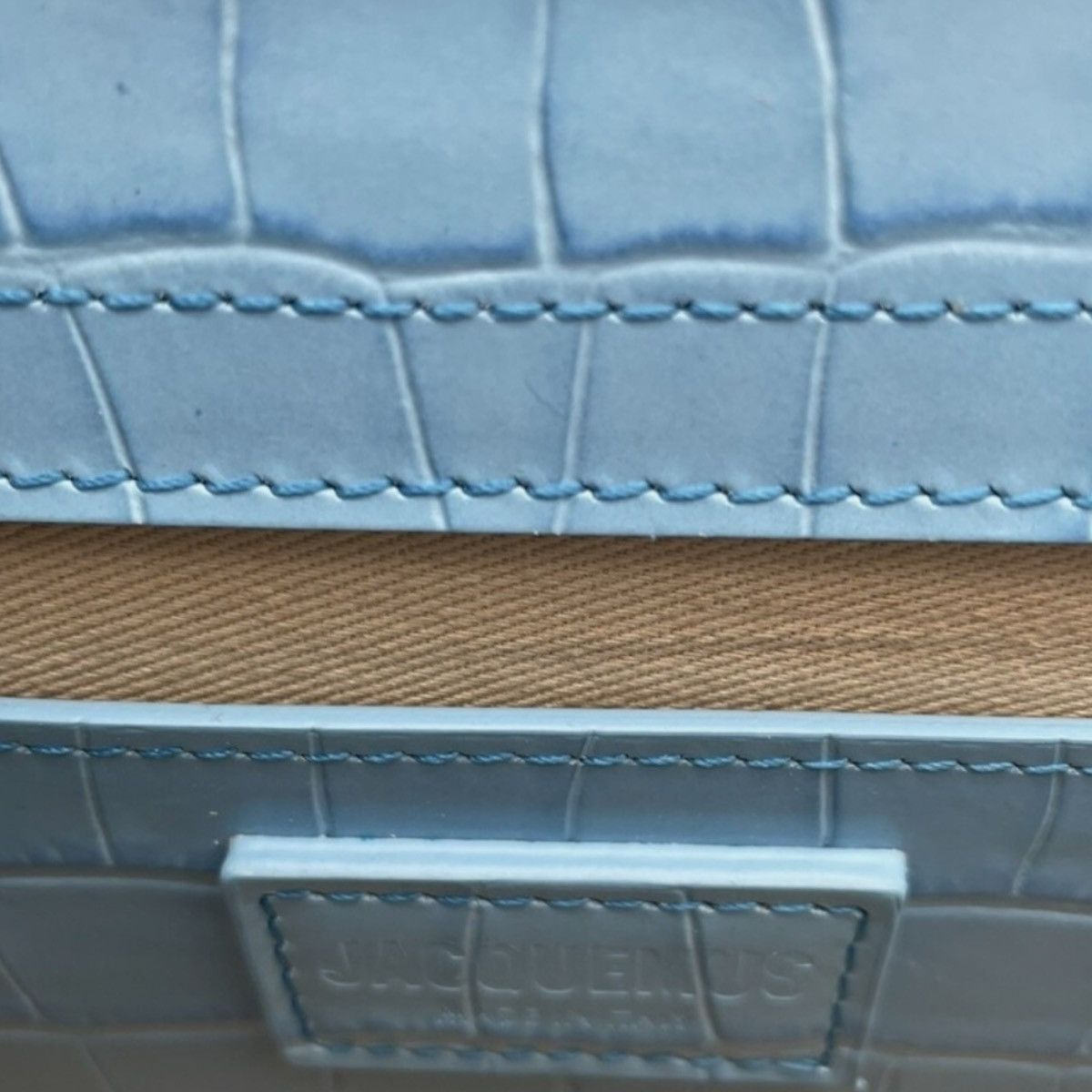 Jacquemus Jacquemus Le Grand Bambino Light Blue Croco Size ONE SIZE - 8 Thumbnail