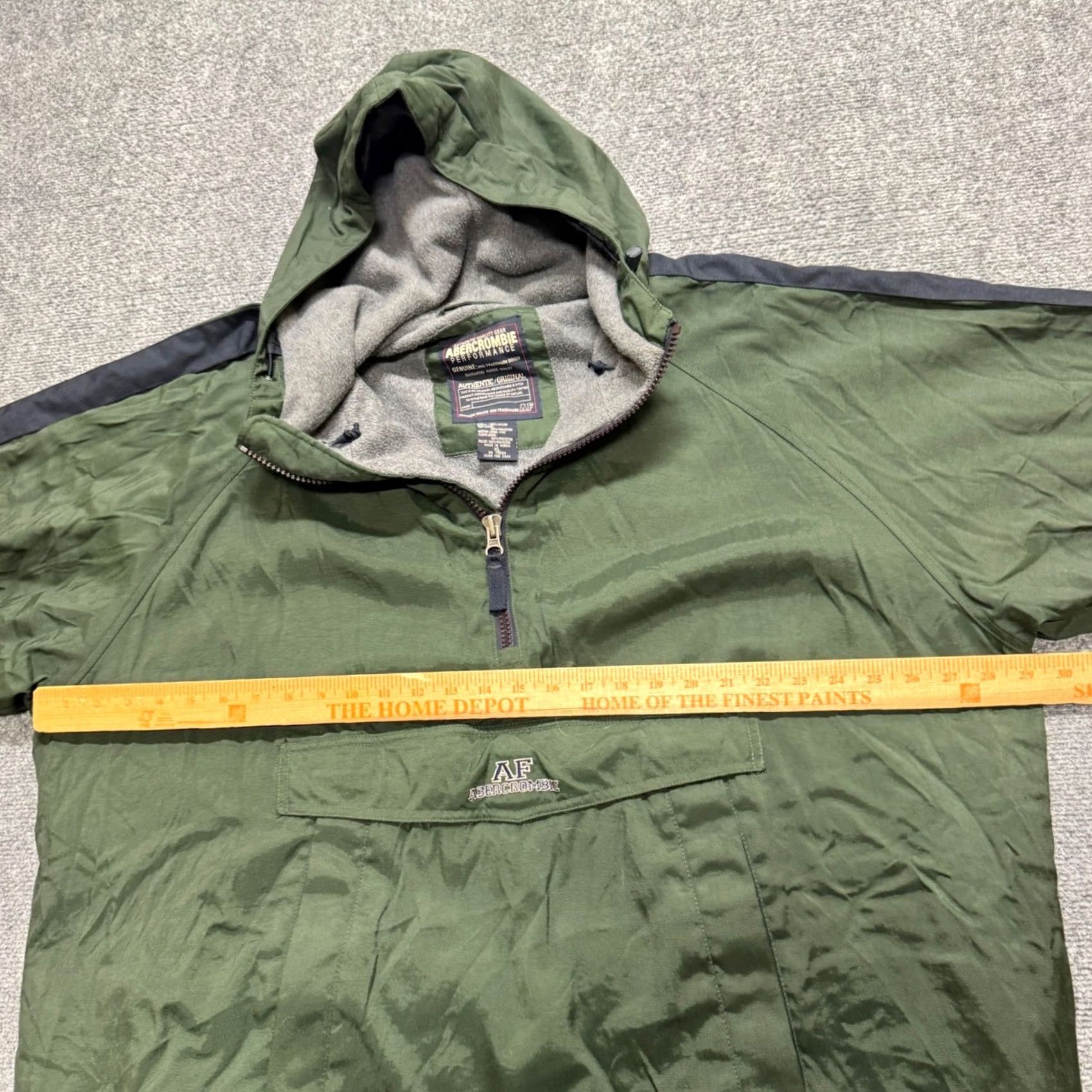 Vintage VTG Ambercrombie & Fitch Jacket Men XL Green Blue Striped 1/4 Zip A-tech Windbreaker Nylon Green Mens XL Shirt Size US XL / EU 56 / 4 - 4 Thumbnail