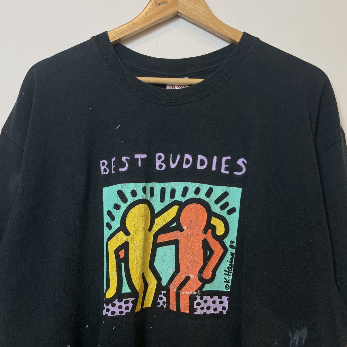 Vintage Vintage Thrashed Y2K Keith Haring Tee Shirt Size US XL / EU 56 / 4 - 3 Thumbnail
