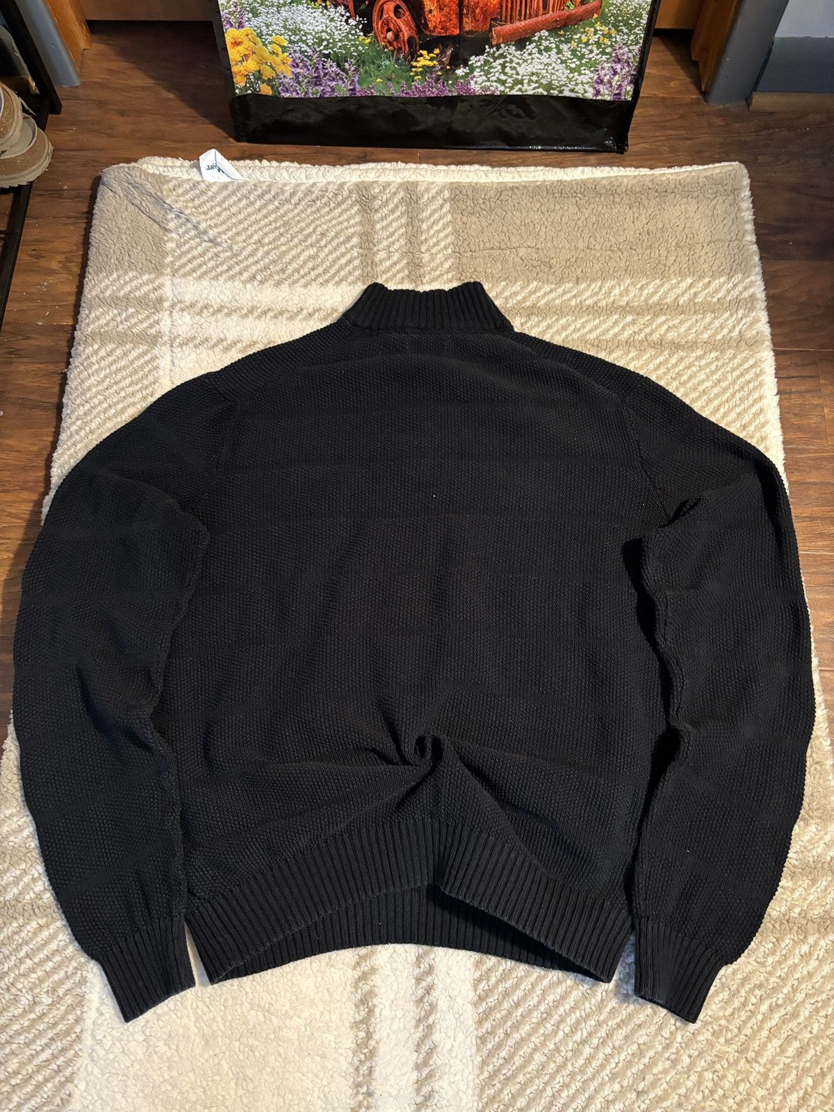Izod Black Knit Quarter Zip striped Size US M / EU 48-50 / 2 - 3 Thumbnail