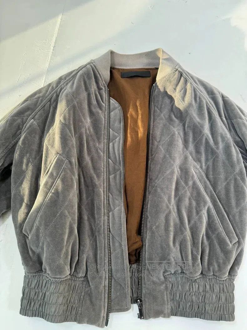Haider Ackermann Velvet Bomber Jacket in Grey. Size US XS / EU 42 / 0 - 1 Thumbnail
