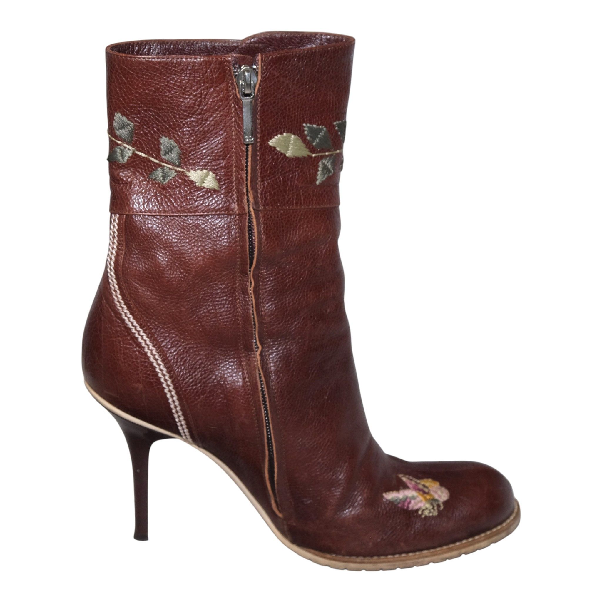 Dior Embroidered Stiletto Boots Size US 9 / IT 39 - 7 Thumbnail