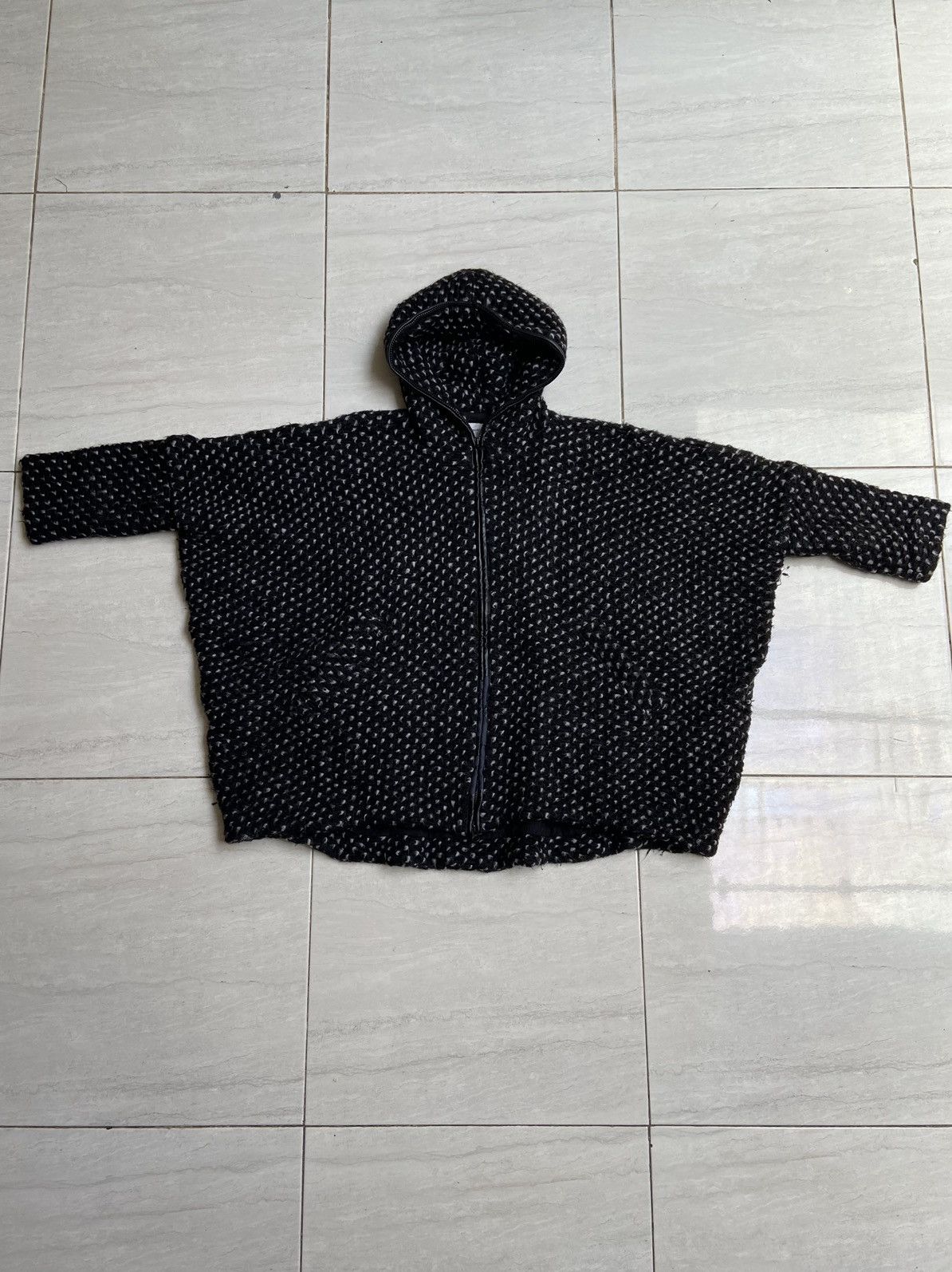 image of Issey Miyake x Tsumori Chisato Furry Jacket in Black, Men's (Size 2XL)
