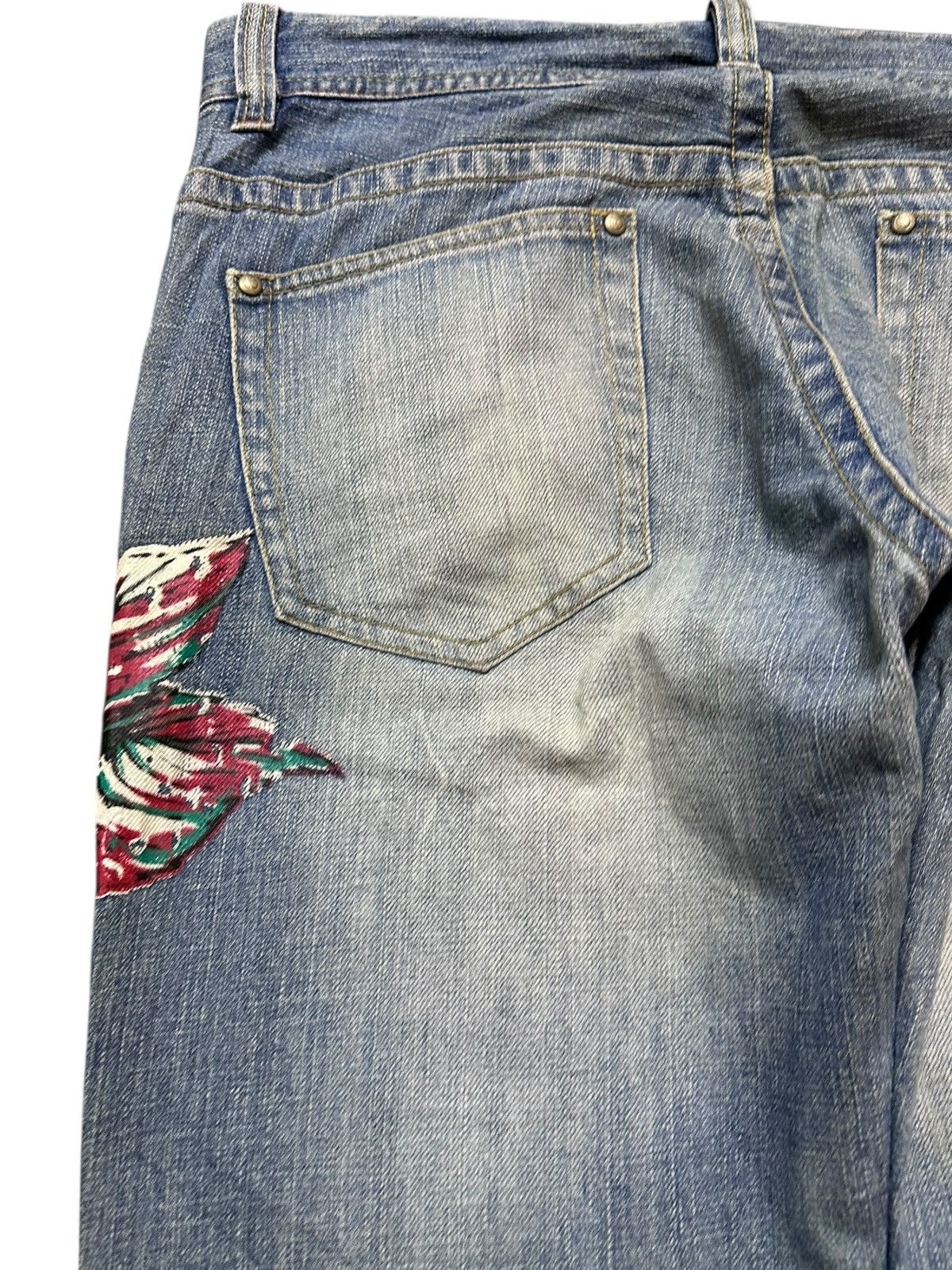 Who Decides War Vintage Nicole Club For Men Red Flower Printed Denim Size US 32 / EU 48 - 9 Thumbnail