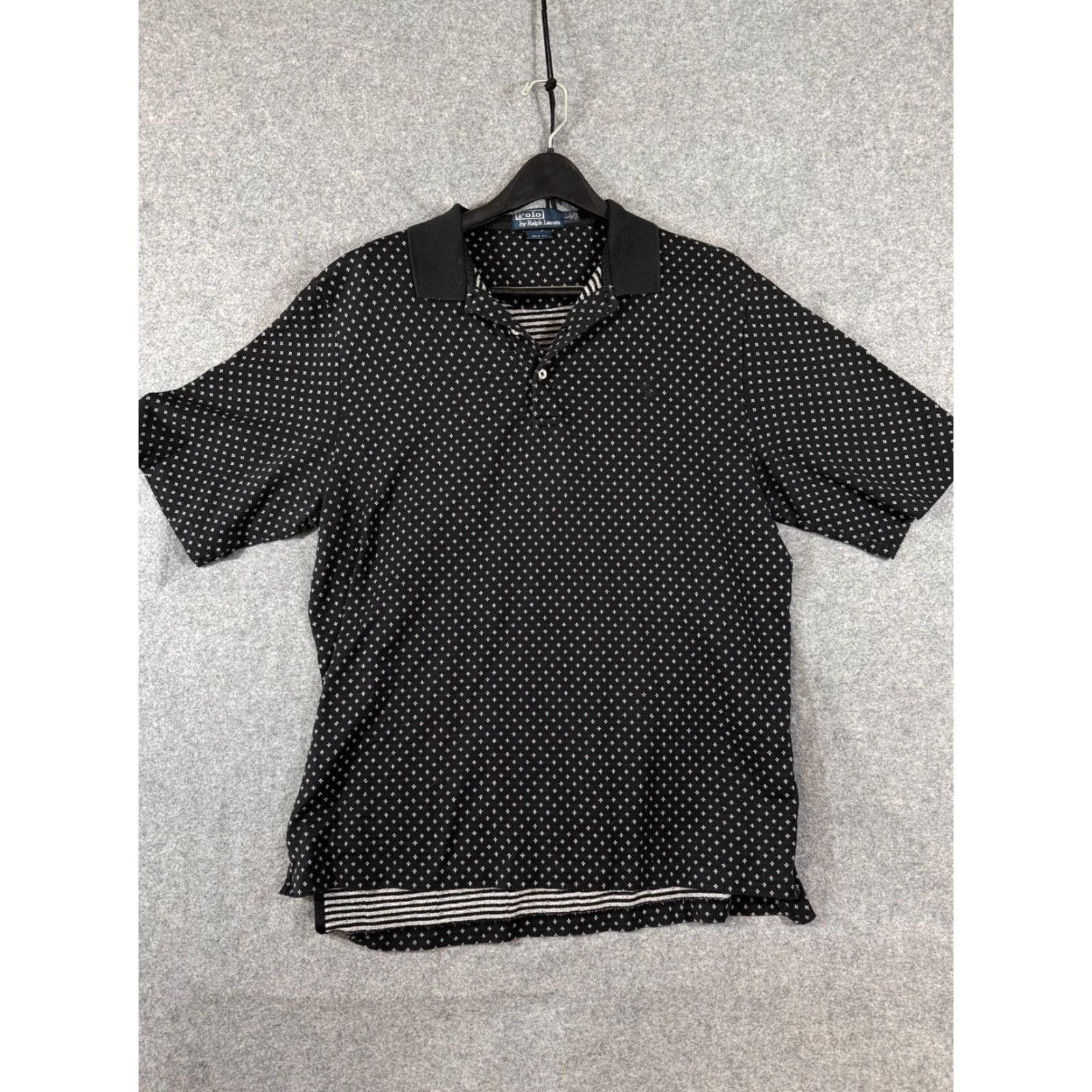Polo Ralph Lauren Polo Ralph Lauren Polo Shirt Mens L Black Geometric Slit Hem Golf Fit Logo Shirt Size US L / EU 52-54 / 3 - 3 Thumbnail
