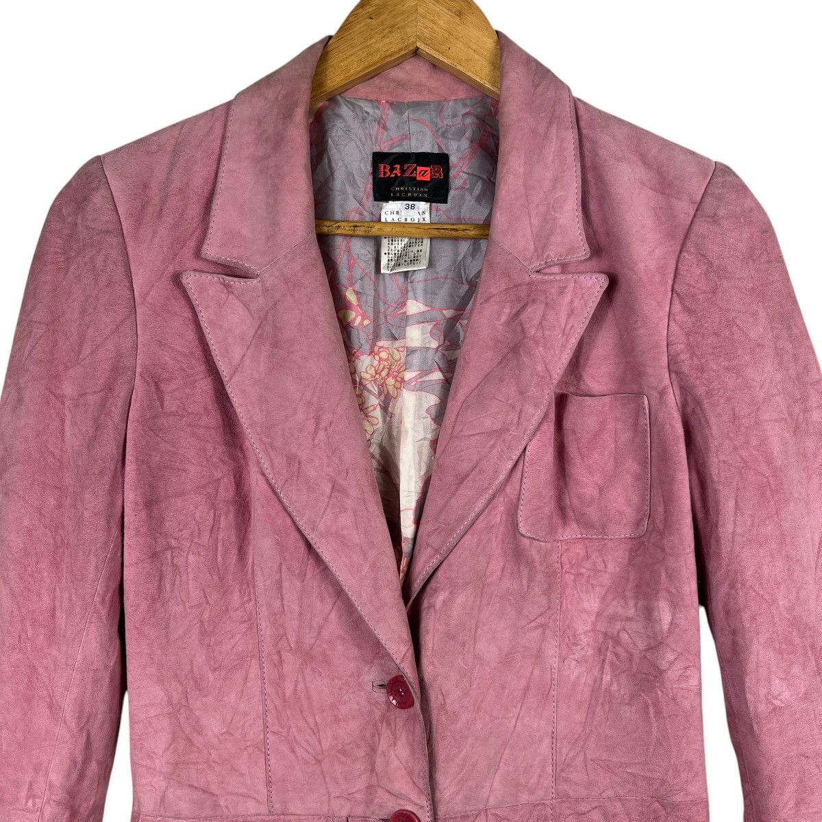 Christian Lacroix 💥 Bazar Christian Lacroix Paris Leather Blazer Size S / US 4 / IT 40 - 6 Thumbnail