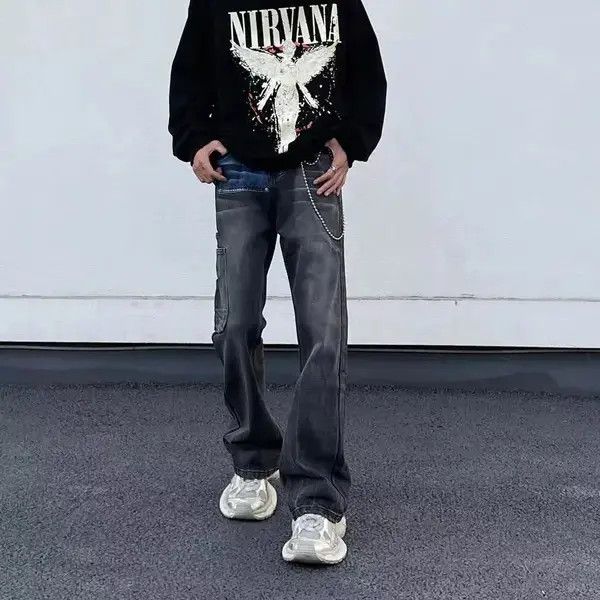 Japanese Brand Retro high street hip hop draped workwear bootcut jeans Size US 32 / EU 48 - 4 Thumbnail