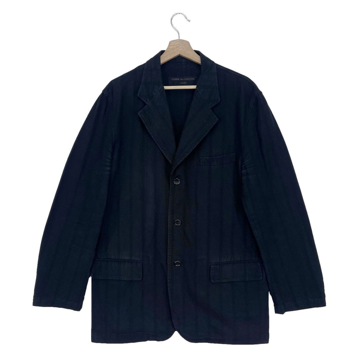 Comme des Garcons Homme SS03 Black Stripes Cotton Blazer Jacket Size US M / EU 48-50 / 2 - 1 Thumbnail