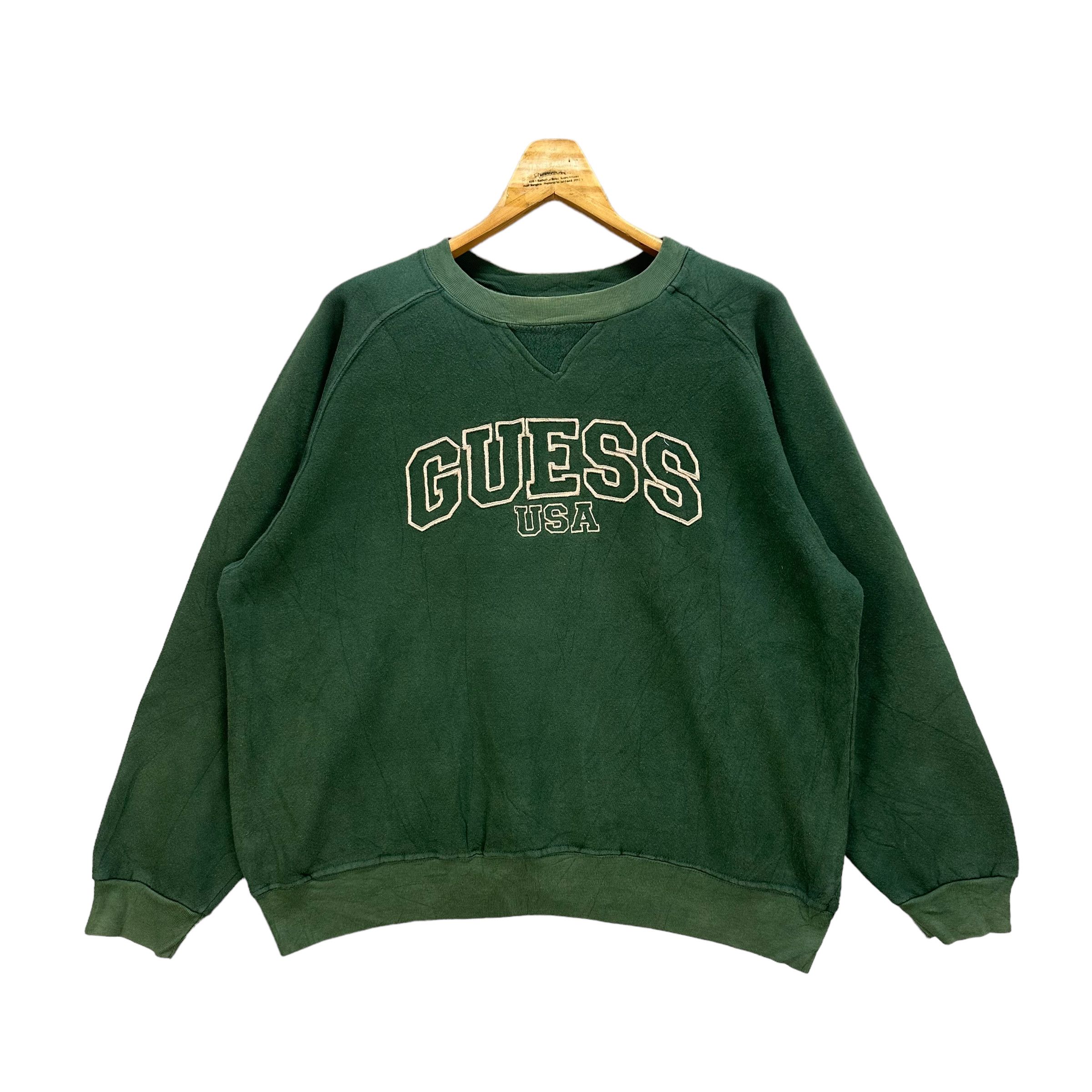Guess GUESS USA EMBROIDERED BIG LOGO GREEN SWEATSHIRTS #7750-168 Size US L / EU 52-54 / 3 - 1 Thumbnail
