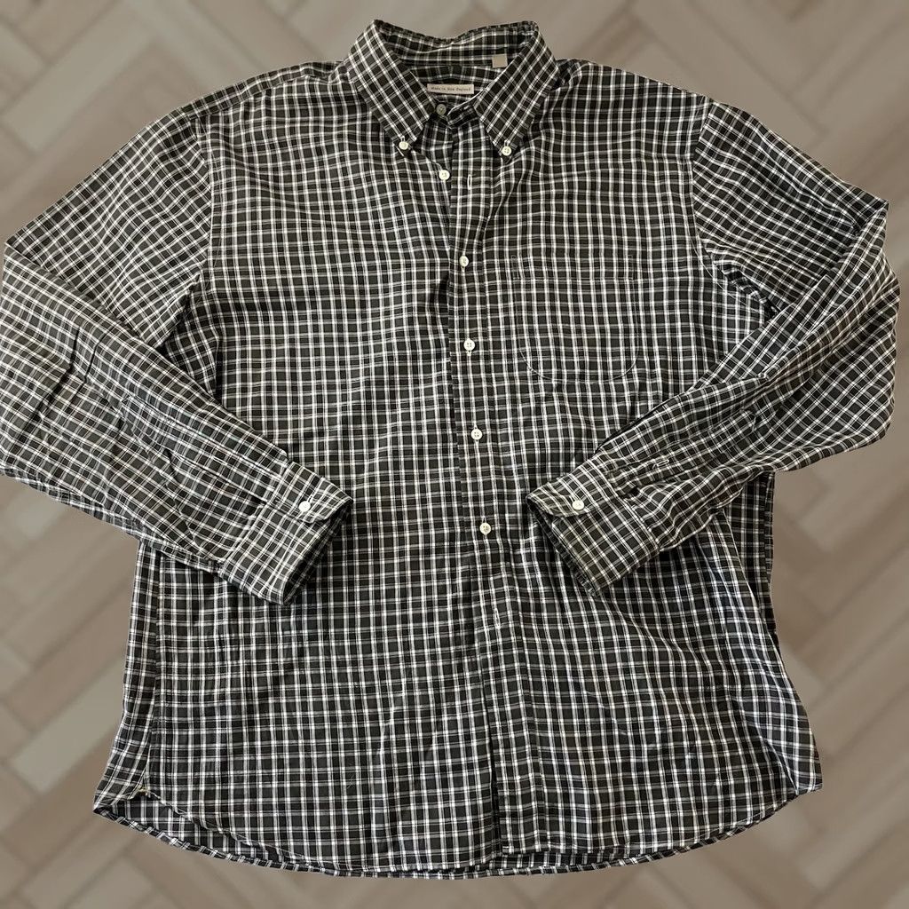 Vintage New England Shirt Co Plaid Long Sleeve Button-Up Shirt XL Gray White Mens Regular Sleeve Length Long Sleeve Plaid Shirt Size US XL / EU 56 / 4 - 1 Thumbnail
