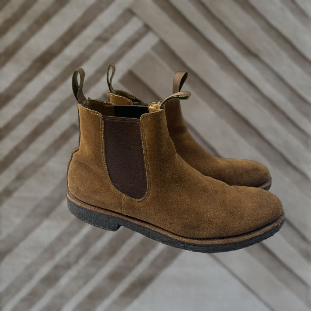 J.Crew J.Crew Suede Chelsea Boots Dress Boots Men 8.5 Brown Chelsea Suede Leather Soles Boots Mens Size US 9 / EU 42 - 1 Thumbnail