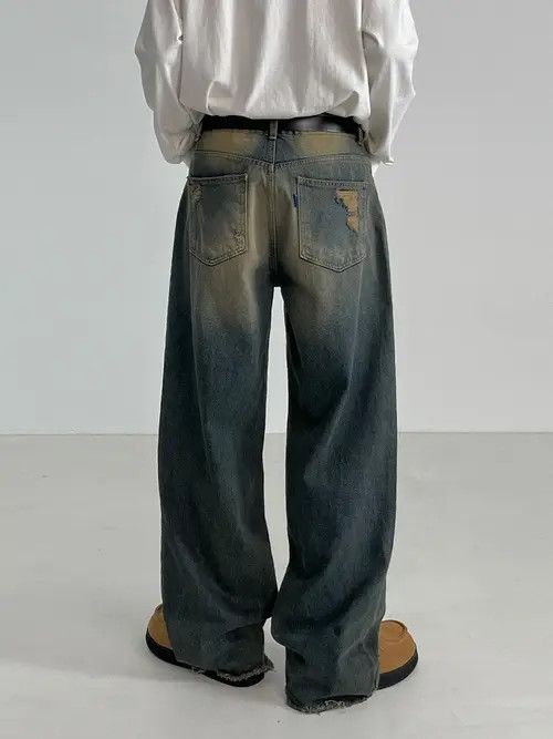 VIBE Blue Baggy Washed Denim Jeans Size US 30 / EU 46 - 4 Thumbnail