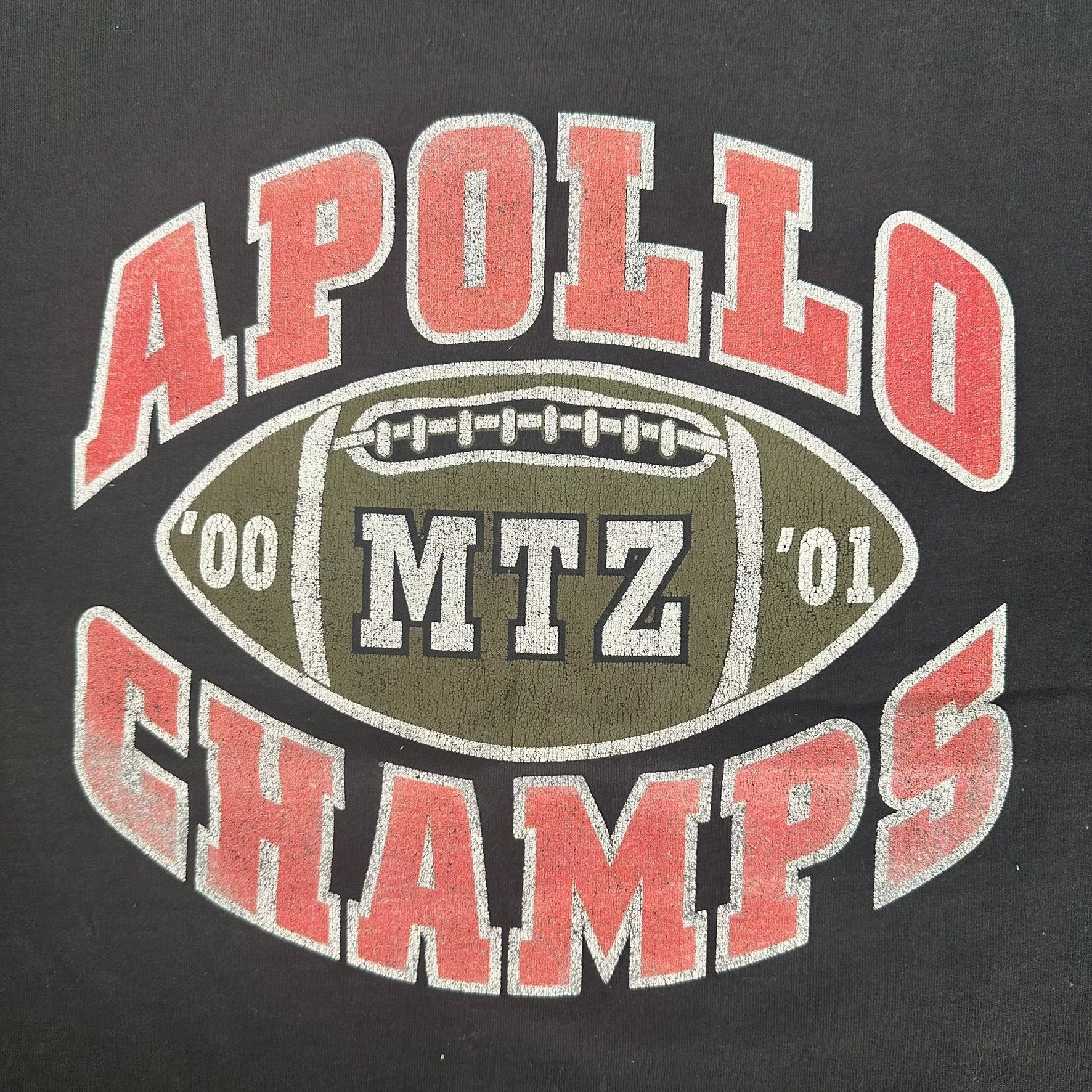 Russell Athletic Vintage Y2K Apollo Football T-Shirt Faded Black Grunge Distr Size US XL / EU 56 / 4 - 3 Thumbnail