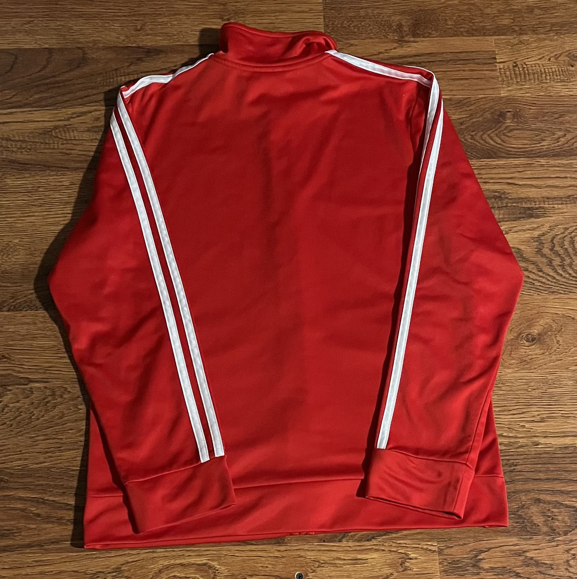 Adidas Adidas Red White 3-Stripe Full Zip Track Jacket14-16 Size US S / EU 44-46 / 1 - 2 Thumbnail