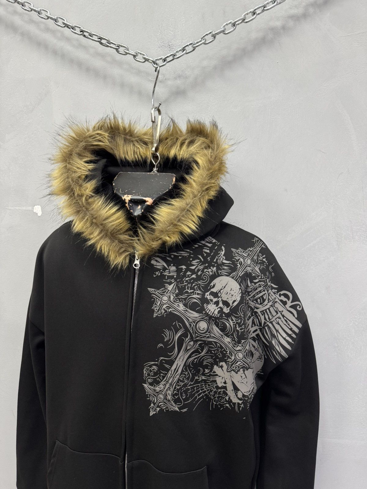 Le Grande Bleu (L.G.B.) Archive carti style legrandebleu fur fuzzy gothic hoodie Size US M / EU 48-50 / 2 - 3 Thumbnail