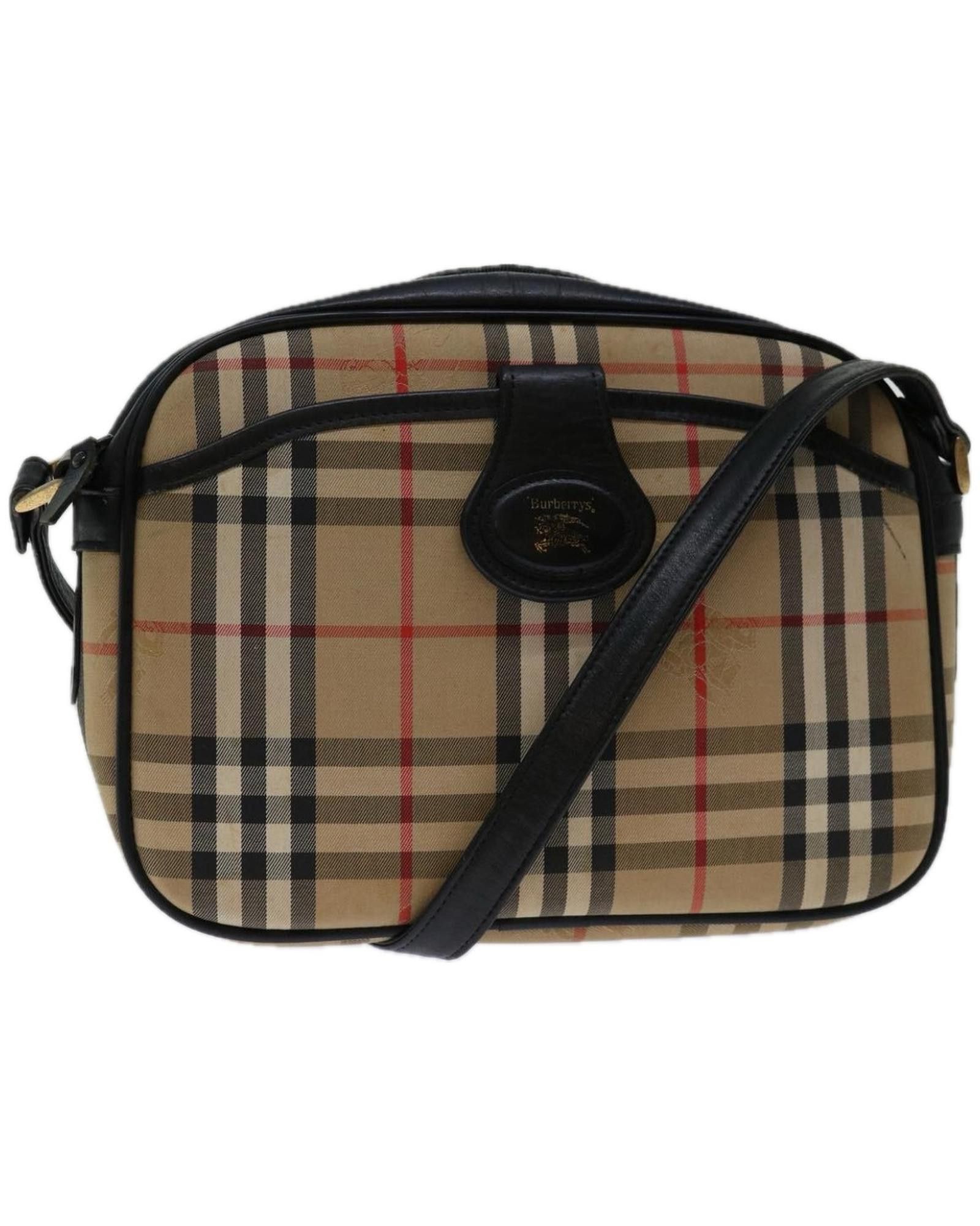 image of Burberry Beige Canvas Shoulder Bag, Women's