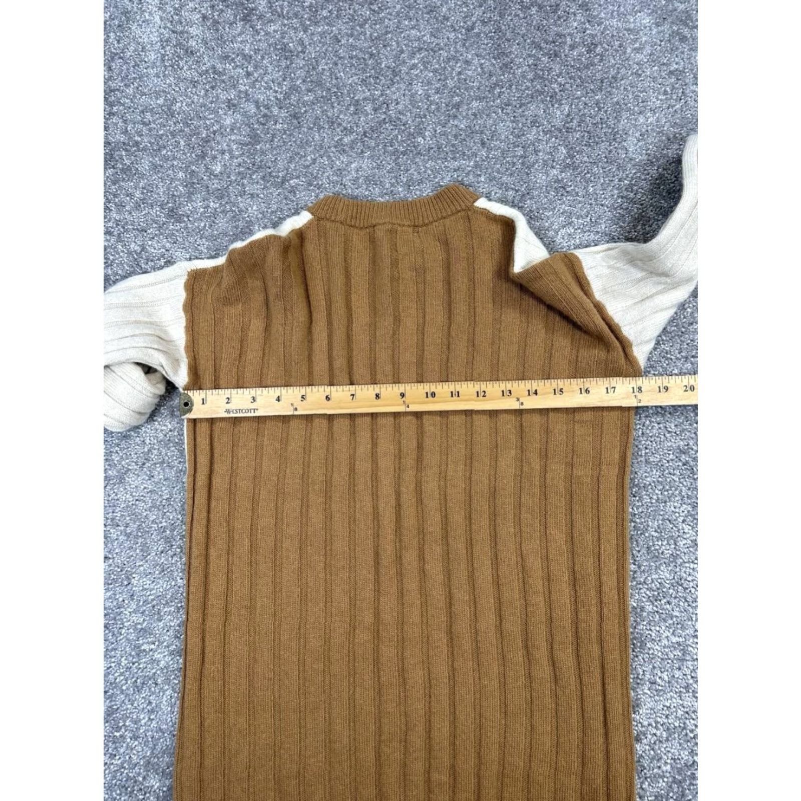 Madewell Madewell Sweater Dress Womens XS Beige Brown Knit Bodycon Crew Neck Long Sleeve Pullover Wool Solid Casual Knee Length Size XS / US 0-2 / IT 36-38 - 5 Thumbnail