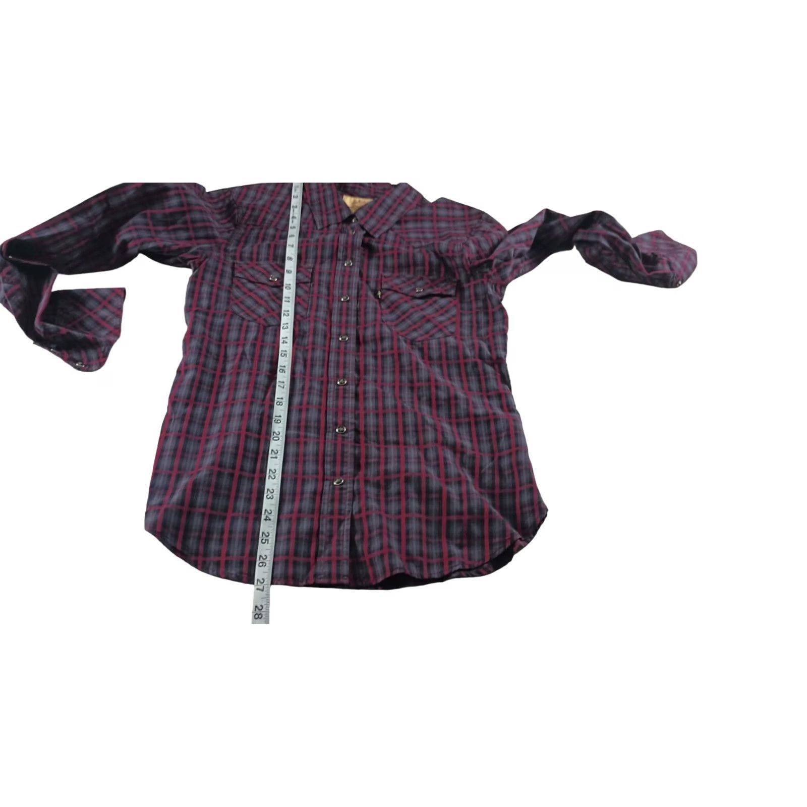 Levi's VINTAGE Levi's Mens Snap Button Up Shirt Plaid Red Size M L/S Black Label Pocket Shirt Mens Red Plaid Levi's Black Label Cowboy Vintage Shirt Size US M / EU 48-50 / 2 - 5 Thumbnail