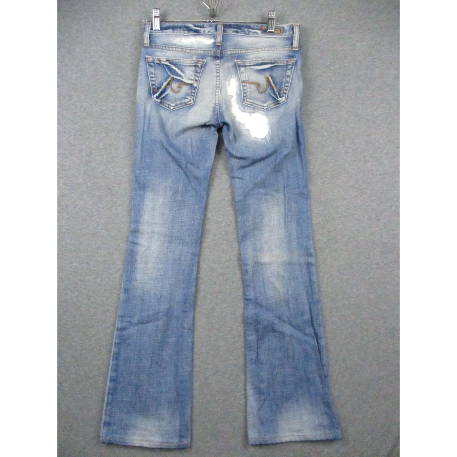 Vintage VINTAGE Adriano Goldschmied Jeans Womens 25 R The Angle Bootcut Blue Acid Wash Distressed Jeans Womens Size 42" / US 20 - 2 Thumbnail