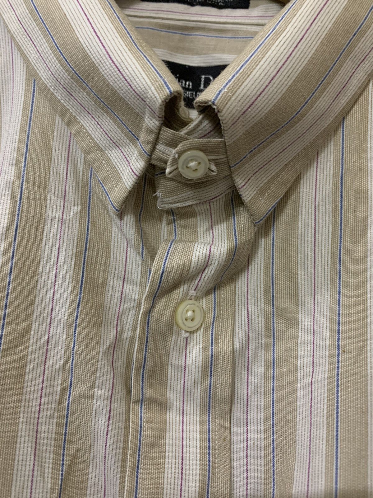 Christian Dior Monsieur 💥Vtg Christian Dior Monsieur Stripe Button Shirt Size US XL / EU 56 / 4 - 4 Thumbnail