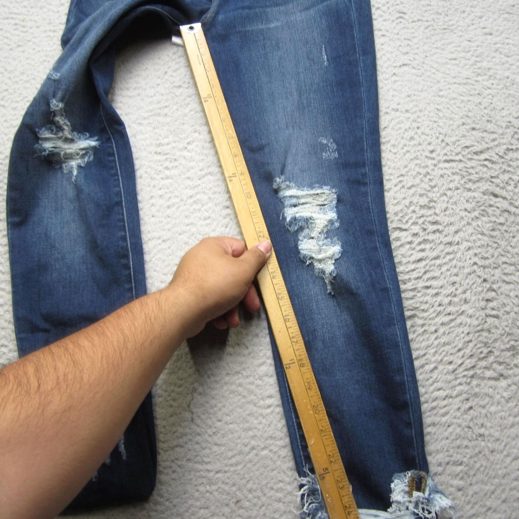 Denime Judy Blue Womens 28 Jeans - Distressed Skinny Fit - Mid Rise Frayed Denim Size 28" / US 6 / IT 42 - 6 Thumbnail