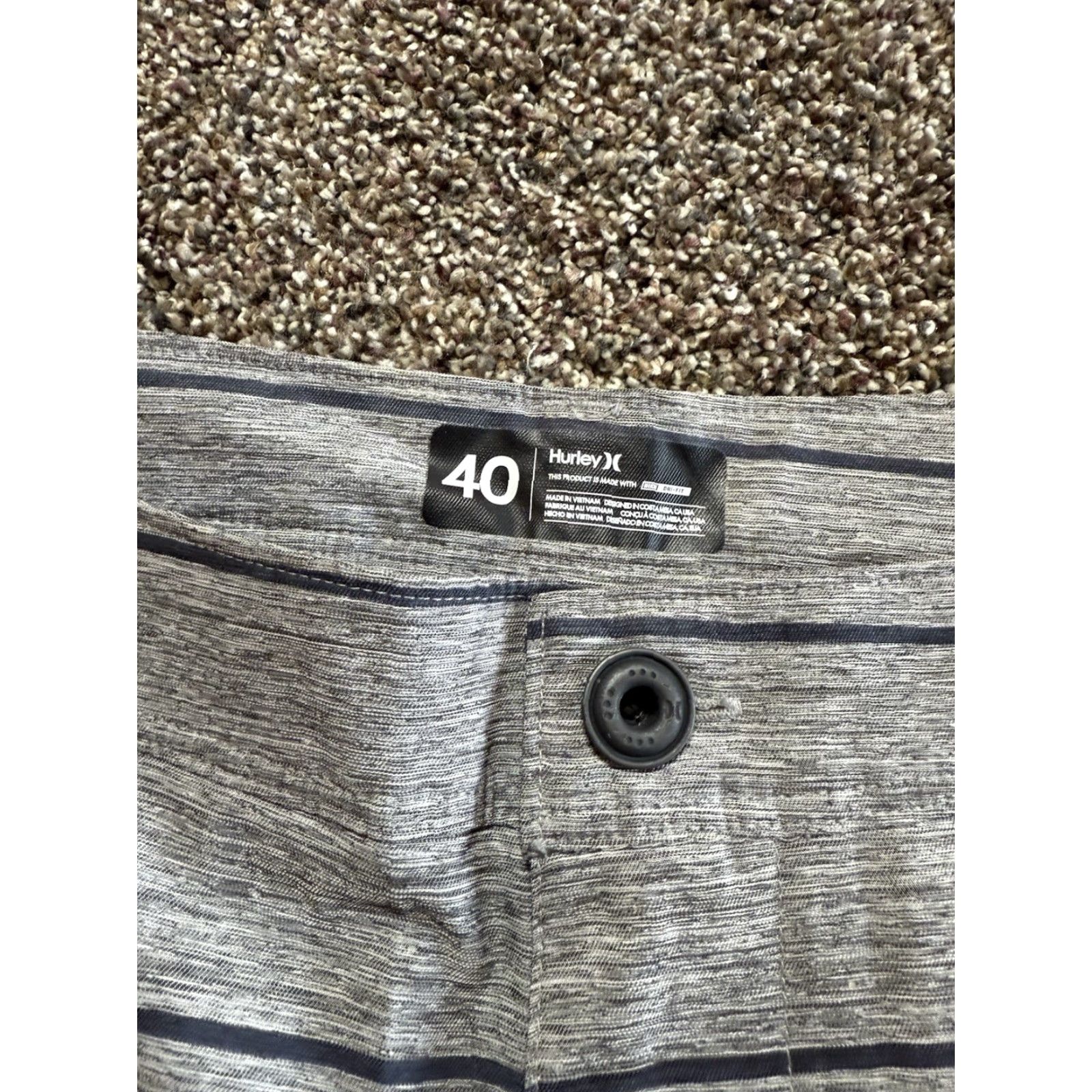 Nike Nike Hurley Mens Shorts Size 40 Gray Striped Lightweight Dri Fit Flex Size US 40 / EU 56 - 2 Thumbnail