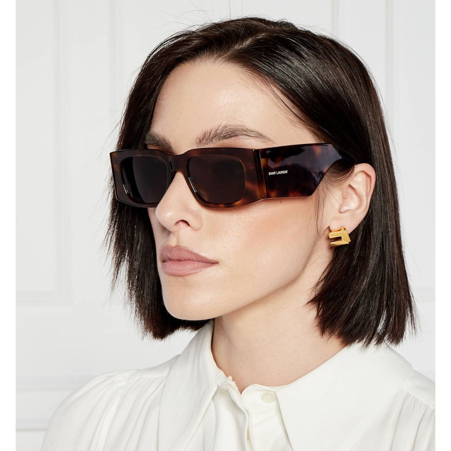 Saint Laurent Paris NEW SAINT LAURENT SUNGLASSES SL654 003 WOMEN SQUARE HAVANA/G Size ONE SIZE - 3 Thumbnail