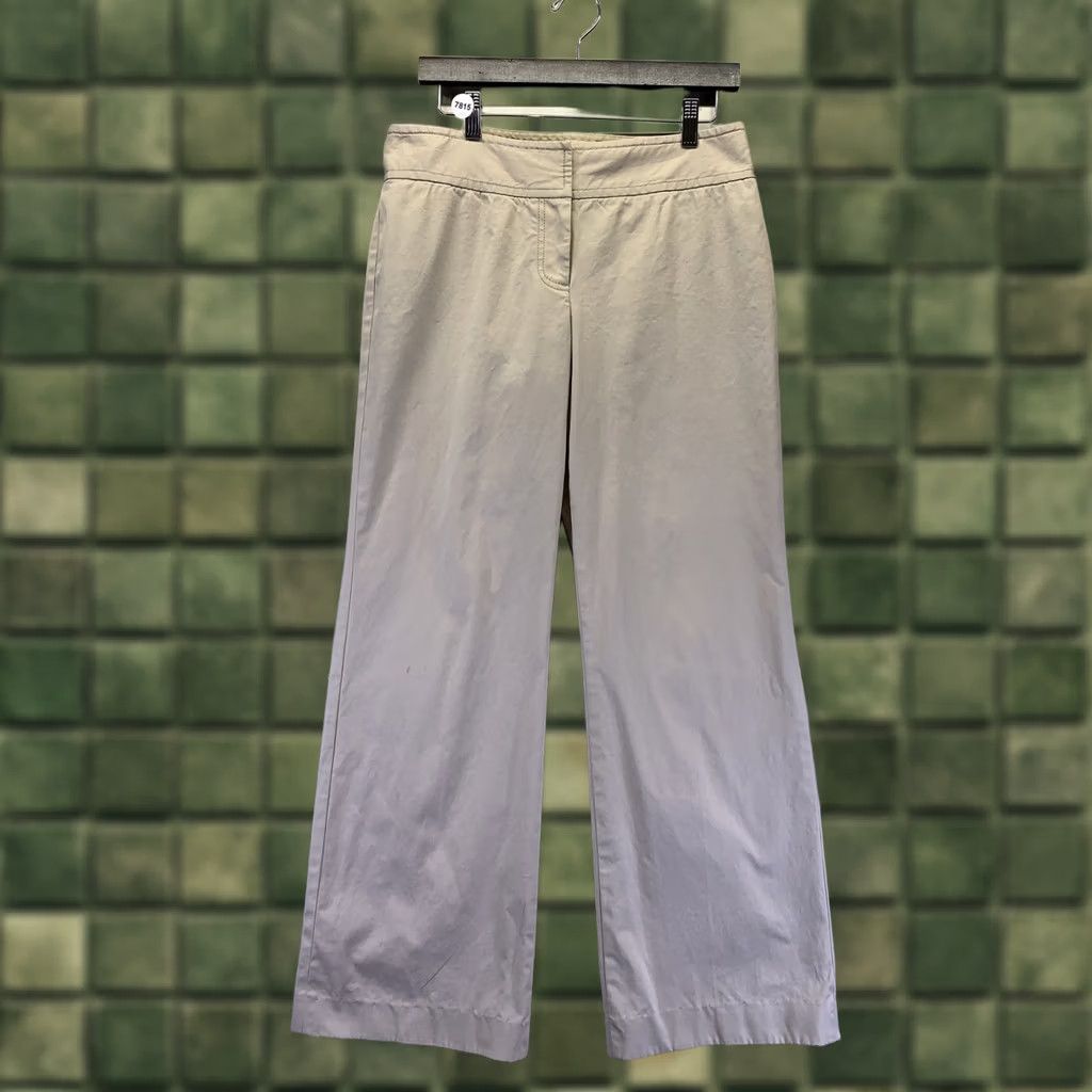 J.Crew J.CREW Stretch Khaki Straight Wide Leg Womens Pants 8-7815 Size 8 Beige Cotton Blend Chino Flats Front Casual Workwear Vintage: No Womens Size 30" / US 8 / IT 44 - 1 Thumbnail