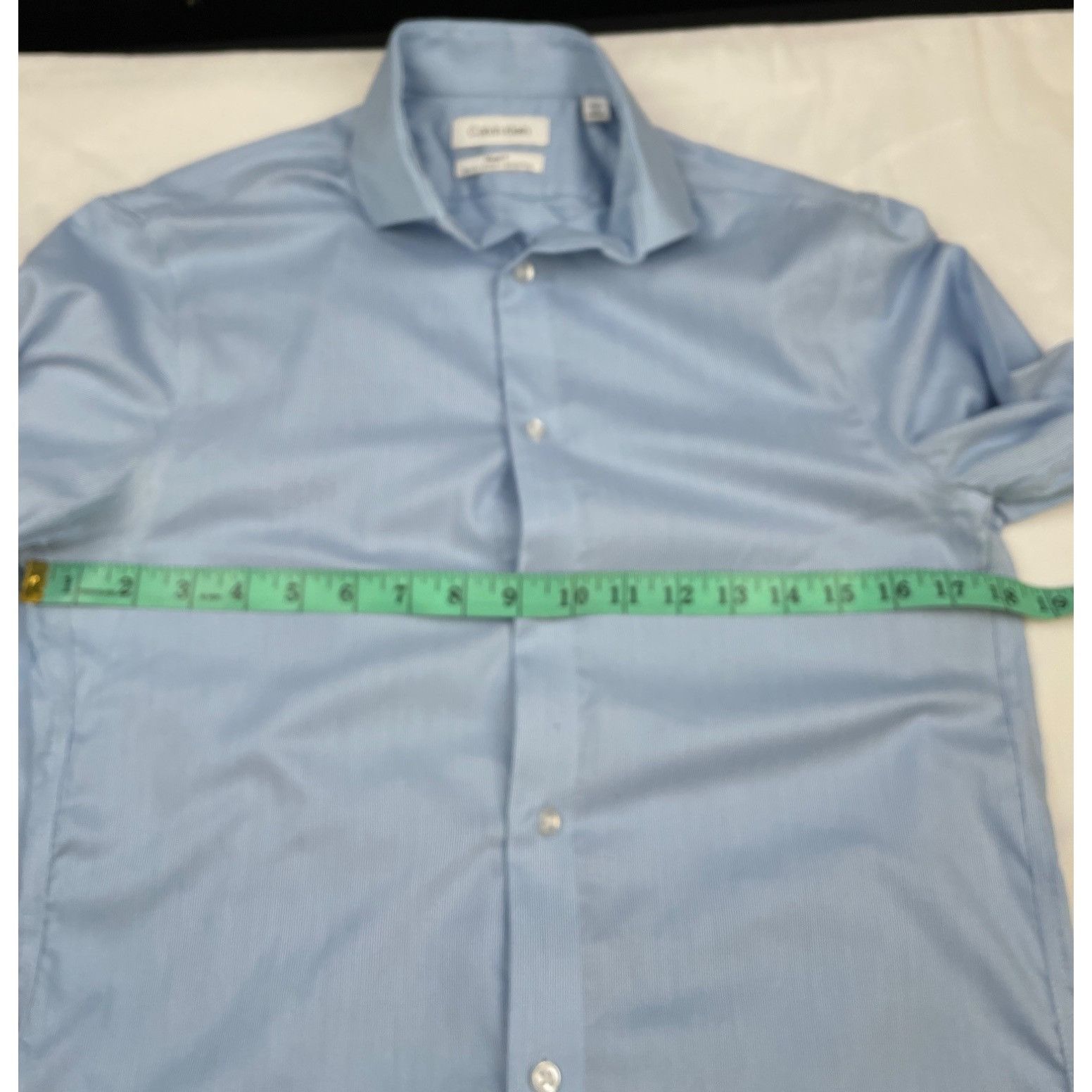 Calvin Klein Calvin Klein Men's Blue Button Up Shirt Slim, Stretch Size S Size US S / EU 44-46 / 1 - 9 Thumbnail