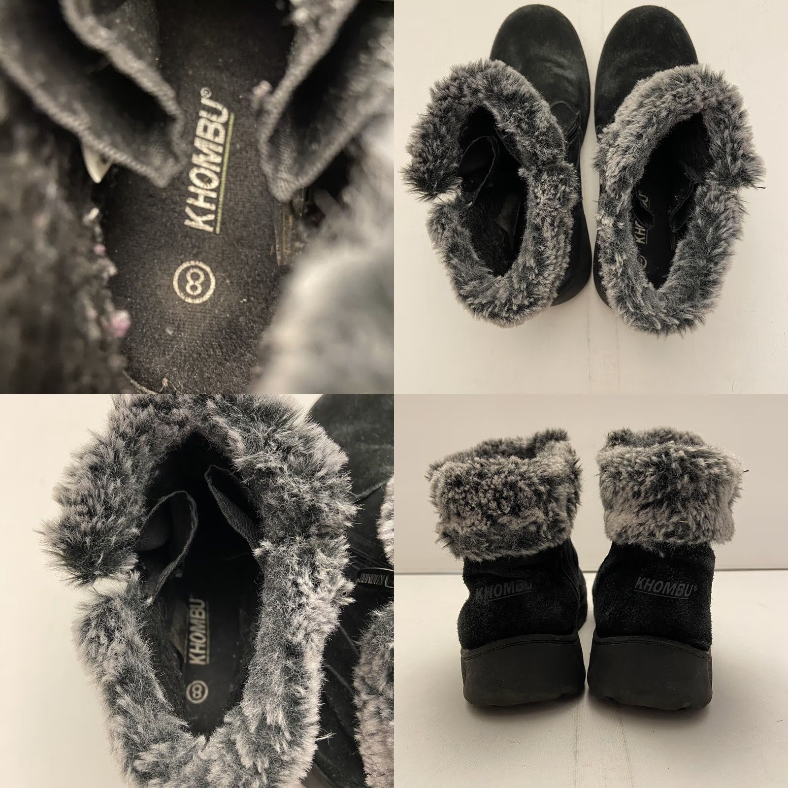 Vintage Khombu Jessica 1323908 Snow Boots Women’s Size 8 Black Suede Faux Fur Winter Breast Gray Faux Fur Lining Suede Upper Size US 8 / IT 38 - 8 Thumbnail