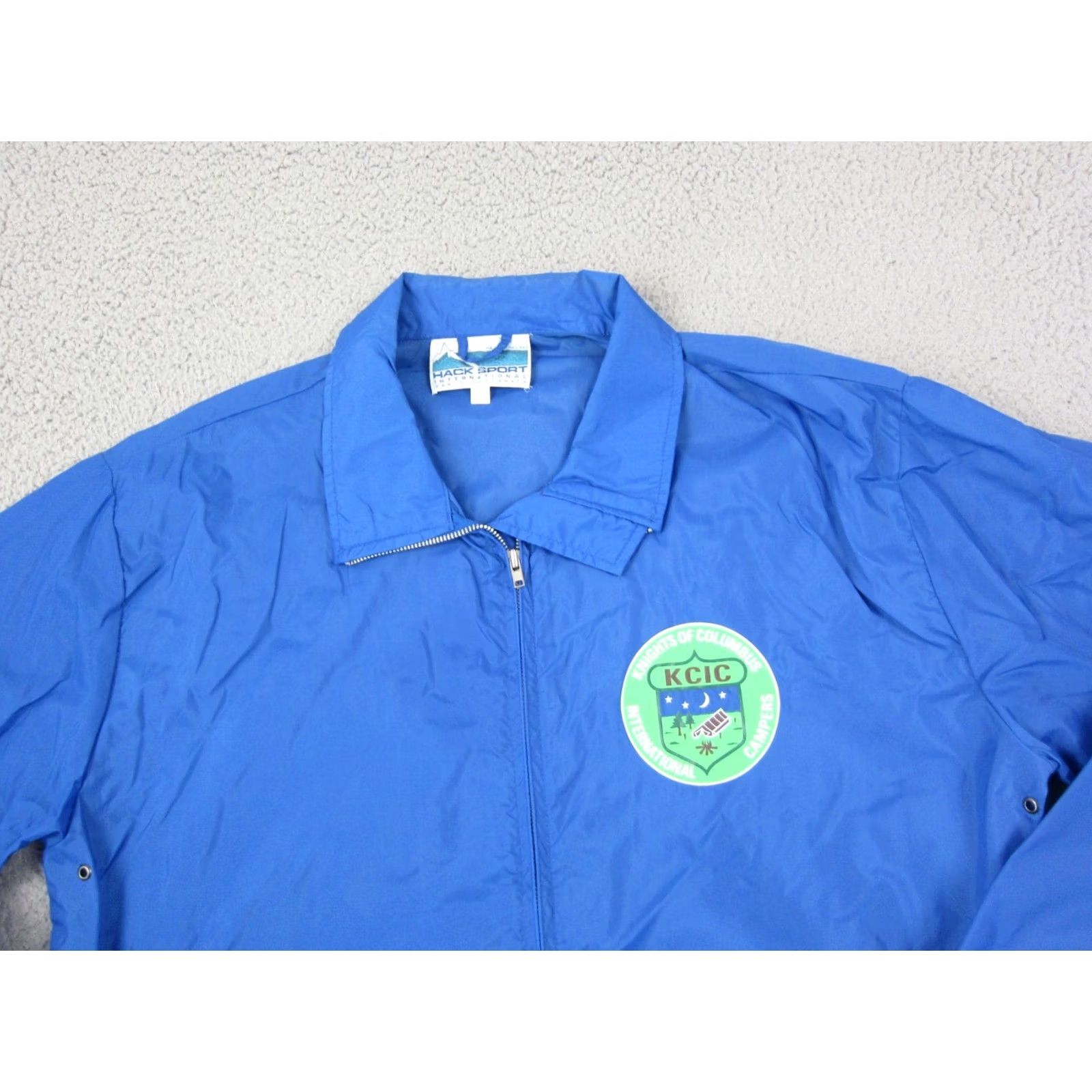 Vintage VINTAGE Knights of Columbus Jacket Mens Large Blue Windbreaker Zip Up 90s Hack Sports Logo Size US L / EU 52-54 / 3 - 2 Thumbnail