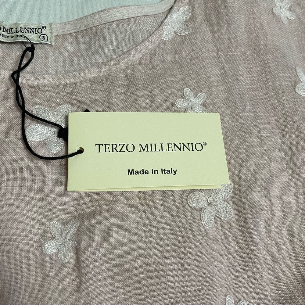 Other NWT New Terzo Millennio Pink Embroidered Linen Top Made in Size S / US 4 / IT 40 - 8 Thumbnail