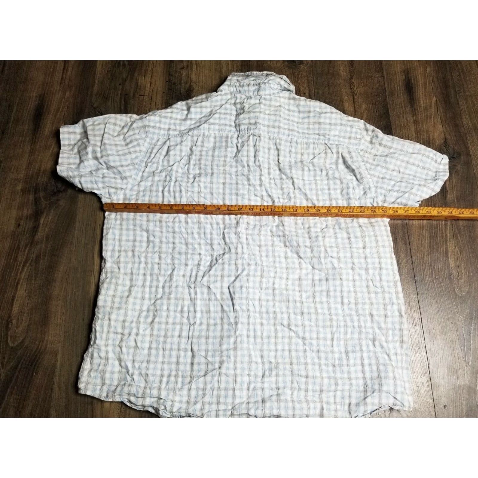 Gap VINTAGE GAP Plaid Short Sleeve Shirt Blue 90s Mens XXL Button-Up Cotton Regular Classic fit Size US L / EU 52-54 / 3 - 2 Thumbnail
