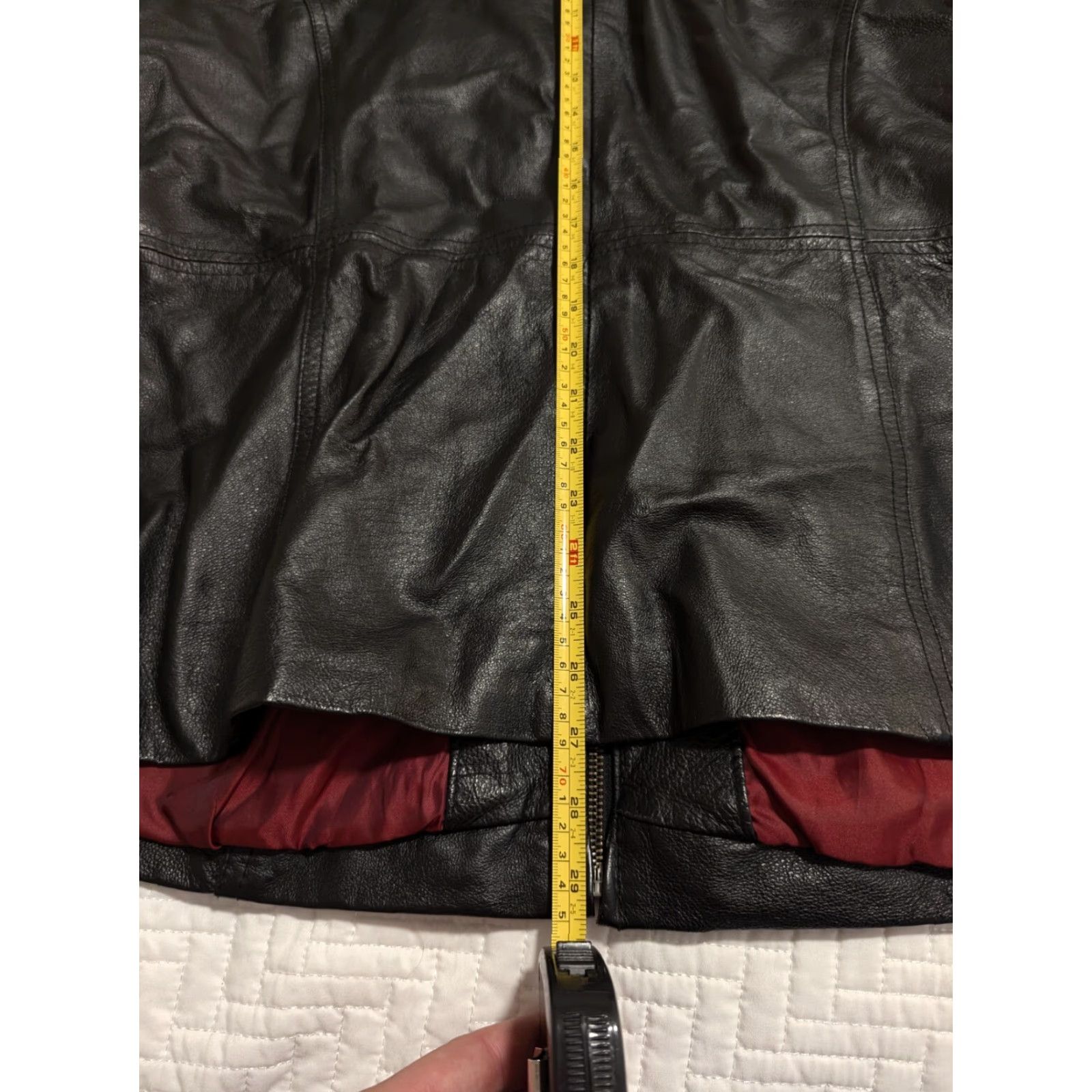 Vintage VINTAGE Shaver Lake Leather Jacket Women's 1X Black Slim Blazer Coat Mid-Length Long Sleeve with Pockets Size XL / US 12-14 / IT 48-50 - 4 Thumbnail