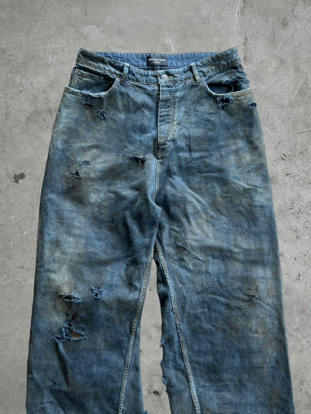 Balenciaga Balenciaga Mud Super Destroyed Jeans Size US 34 / EU 50 - 3 Thumbnail