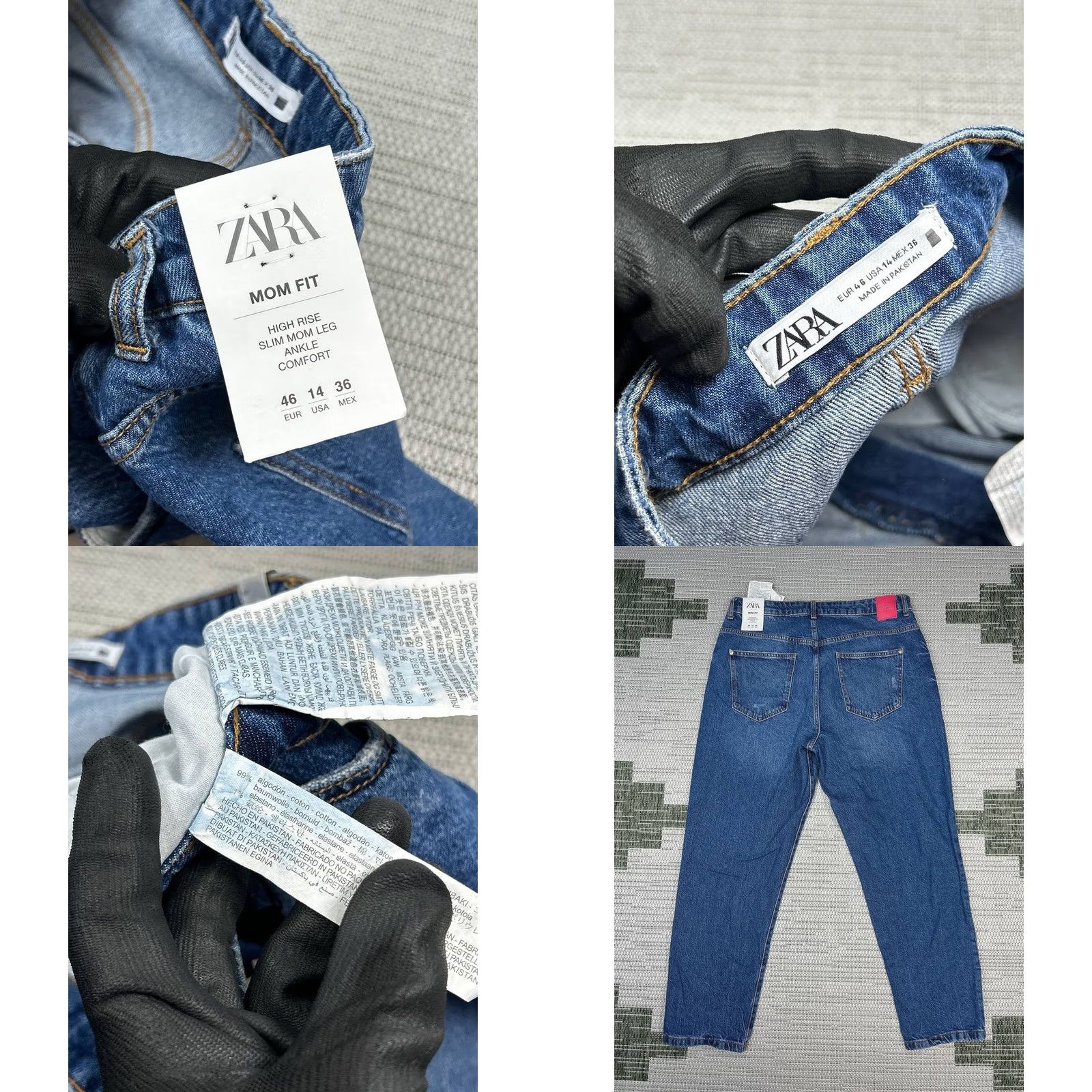 Zara Zara Jeans Womens 14 Mom Fit Dark Wash Denim High Rise Blue Slim Leg Ankle Regular Size 14 Womens Jeans Size 36" / US 14 / IT 50 - 8 Thumbnail