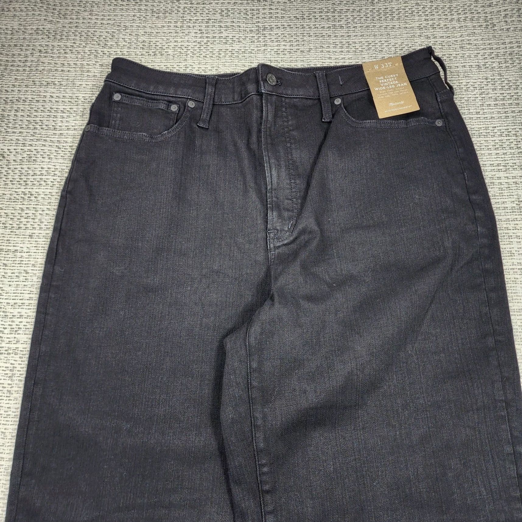 Madewell VINTAGE Madewell Jeans Womens 33 Tall Black The Curvy Vintage Wide-Leg High Rise Denim Size 24" / US 00 / IT 34 - 4 Thumbnail
