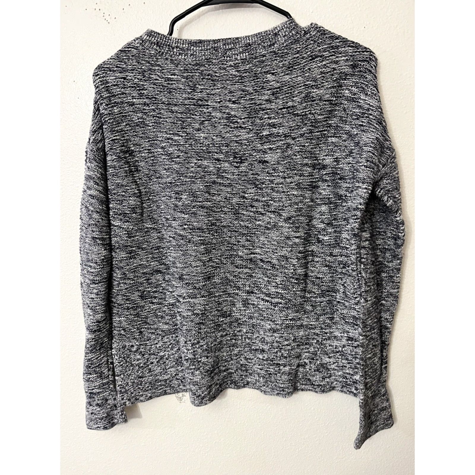 Loft Loft Blouse Women M Blue Knit Long Sleeve Crew Neck Herringbone Pullover Machine Washable Casual Womens Size M / US 6-8 / IT 42-44 - 3 Thumbnail