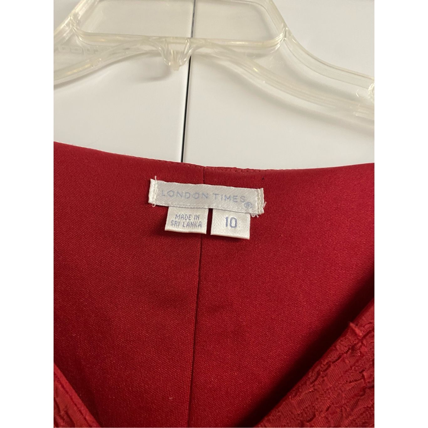 Timex London Times Red Cocktail Dress Tiered Ruffle Formal Holiday Size L / US 10 / IT 46 - 2 Thumbnail