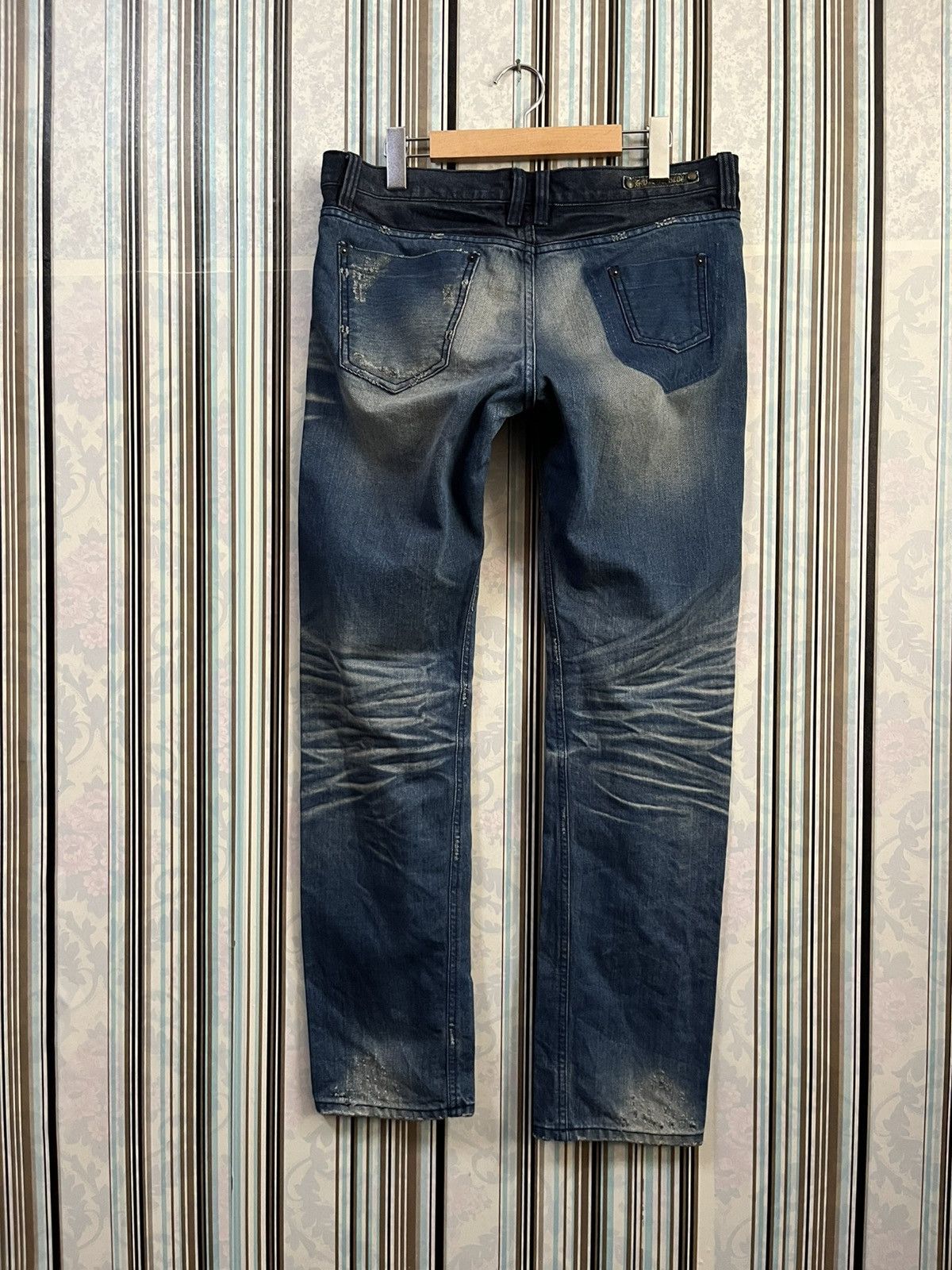 Japanese Brand 2000s GASOLINE jeans trashed faded #H3 Size US 30 / EU 46 - 2 Thumbnail