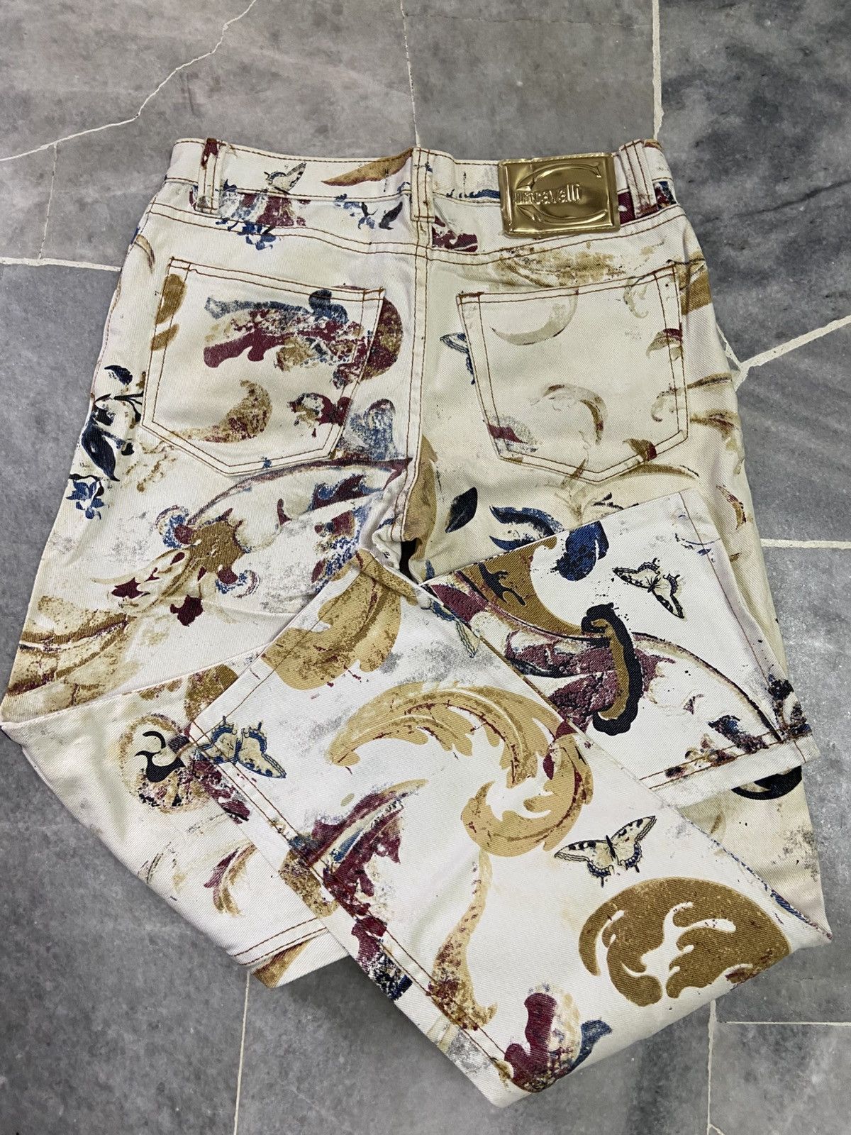 Just Cavalli Juat Cavali Floral Print Flared denim jeans Size US 32 / EU 48 - 5 Thumbnail