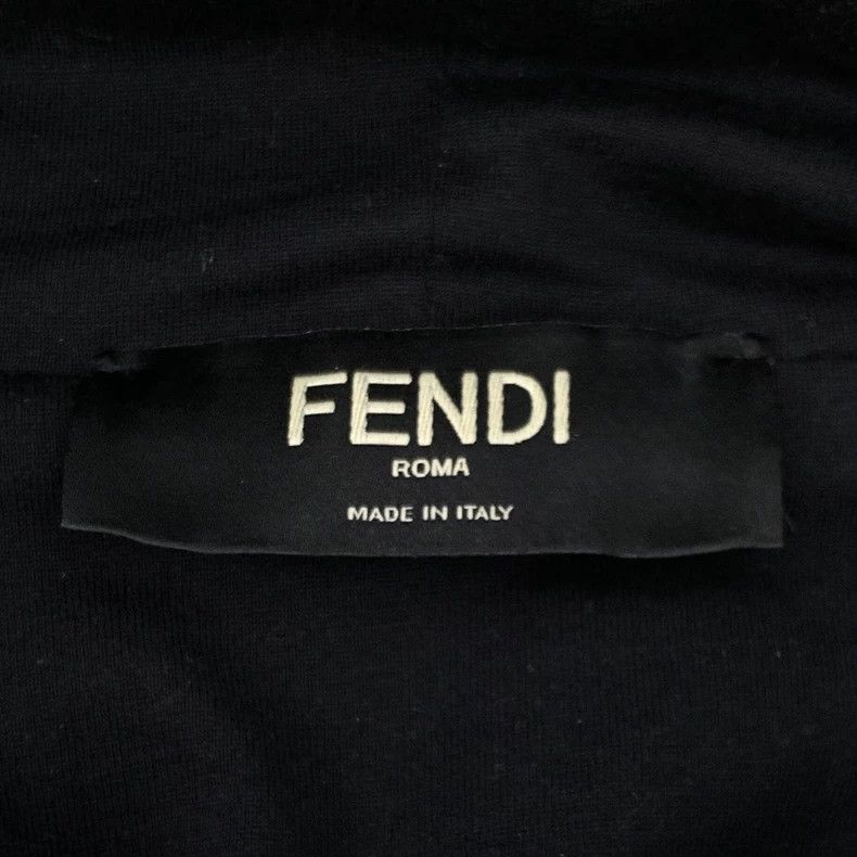 Fendi FENDI Black Logo Letter Cotton Hooded Long Sleeve Sweater Size US XXL / EU 58 / 5 - 5 Thumbnail