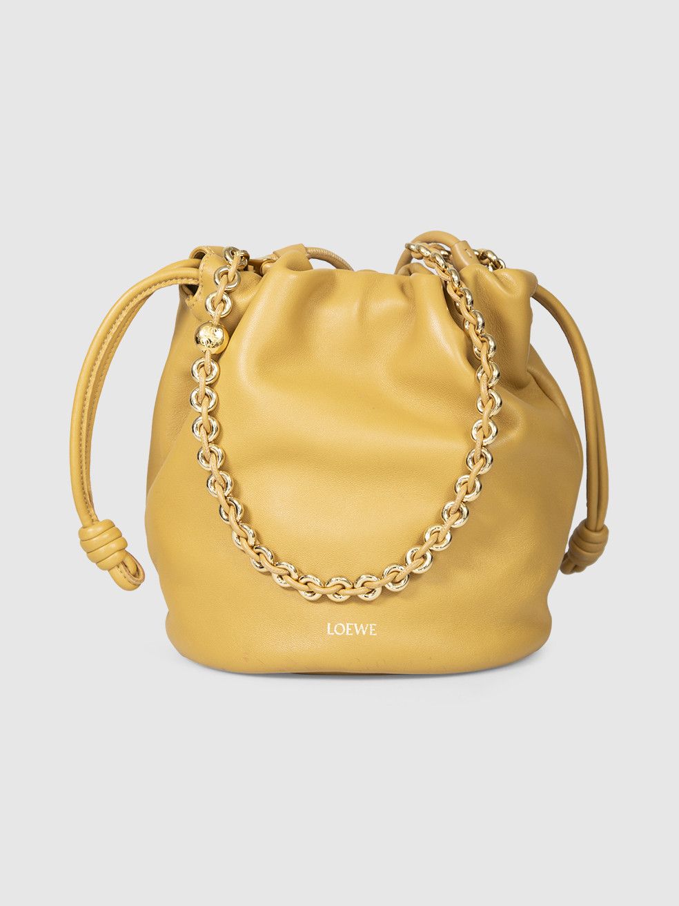 Loewe Mustard Yellow Leather Medium Flamenco Bag Size ONE SIZE - 1 Thumbnail