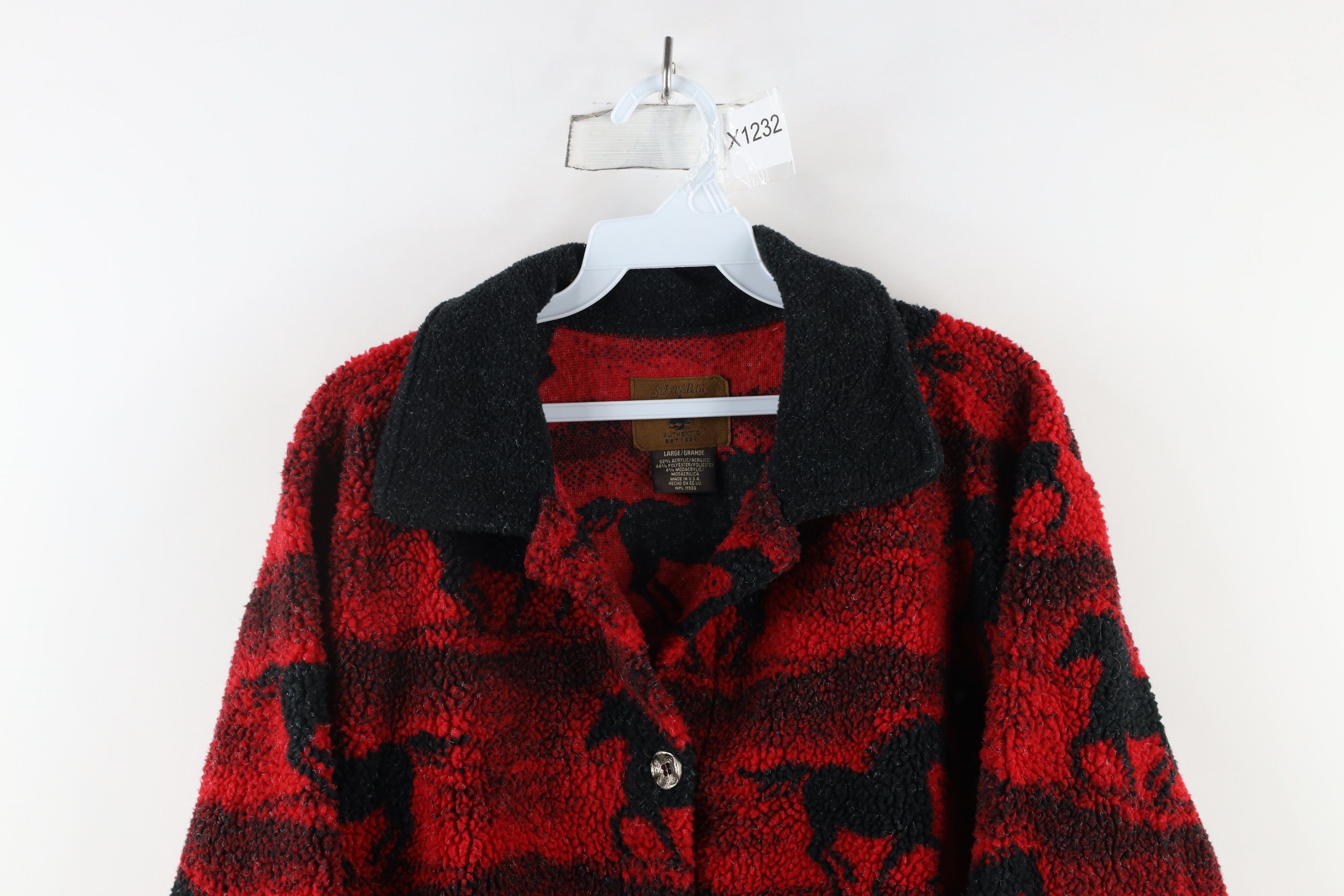 Vintage Vintage 90s Streetwear Fleece All Over Print Horse Jacket Size L / US 10 / IT 46 - 2 Thumbnail