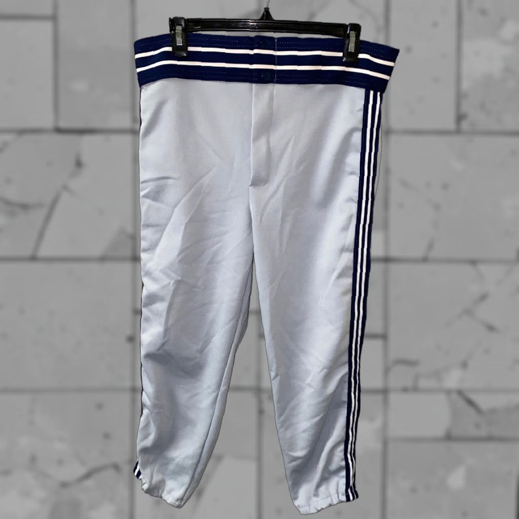 Vintage Bike Womens Zip Fly Pants Gray/Navy Blue M 33x23 Casual Womens Regular Mid Rise Flat Front Polyester Bands Zip Fly 33x23 Size 32" / US 10 / IT 46 - 1 Thumbnail