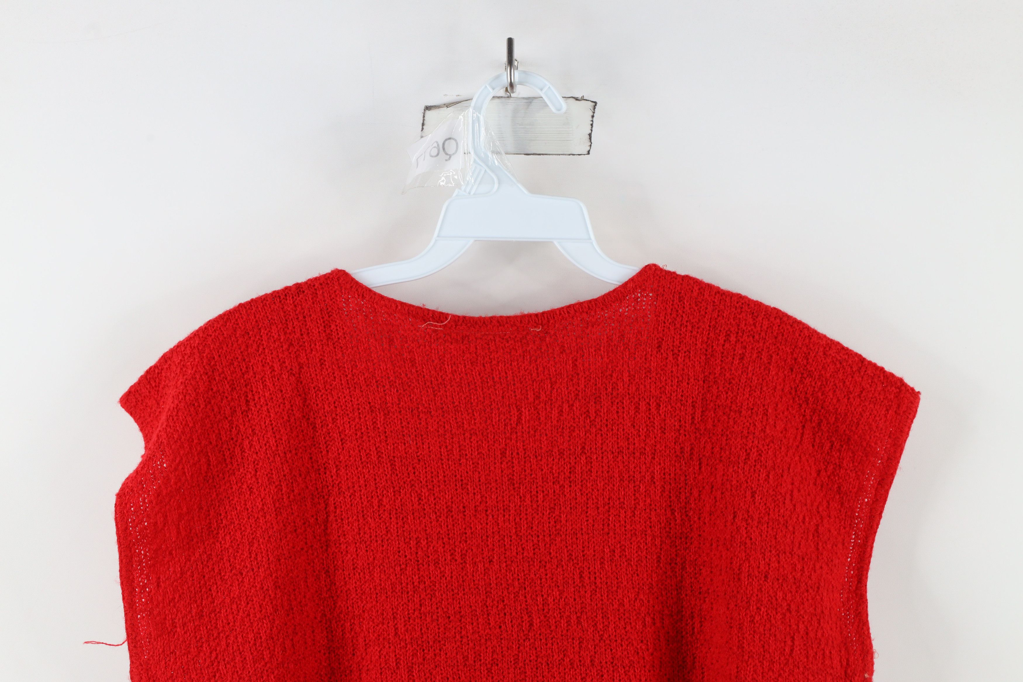 Vintage Vintage 80s 90s Mid Mod Streetwear Knit Sweater Vest Red USA Size S / US 4 / IT 40 - 9 Thumbnail
