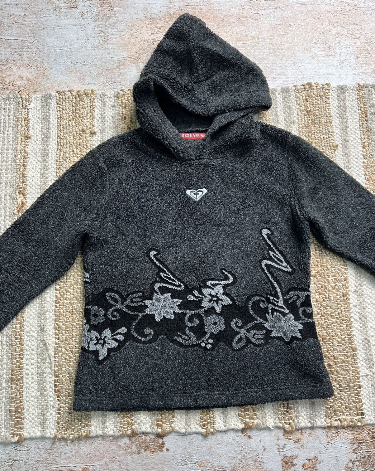 Quiksilver × Vintage Quiksilver vintage fleece floral surf hoodie Size S / US 4 / IT 40 - 2 Thumbnail